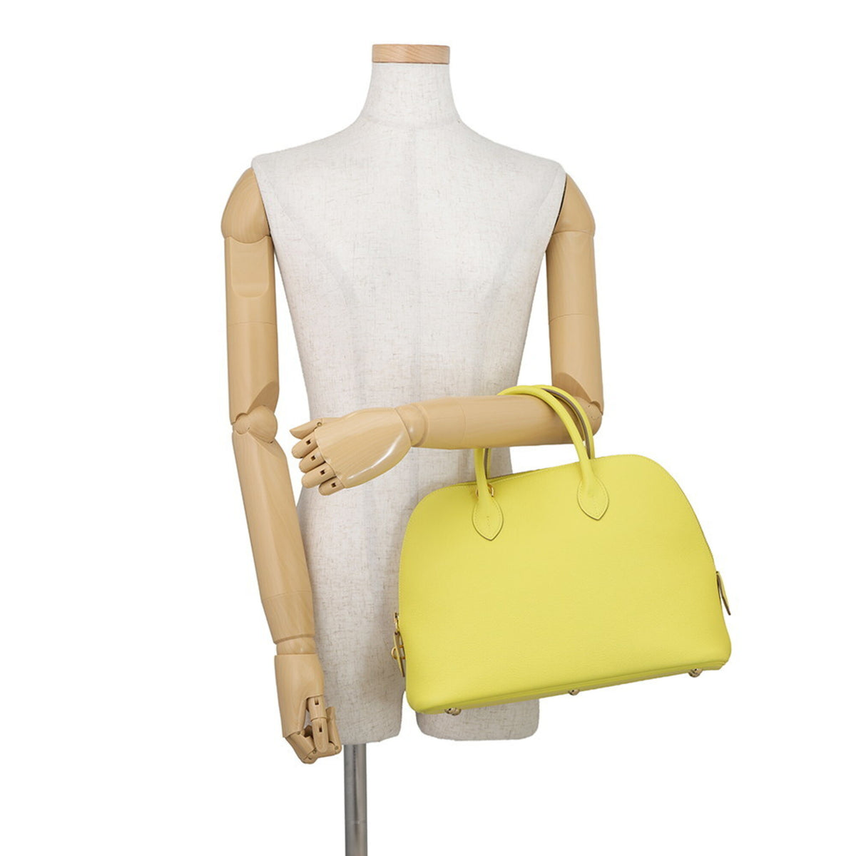 Hermes Bolide Lime Evercalf Leather Handbag (Pre-Owned)