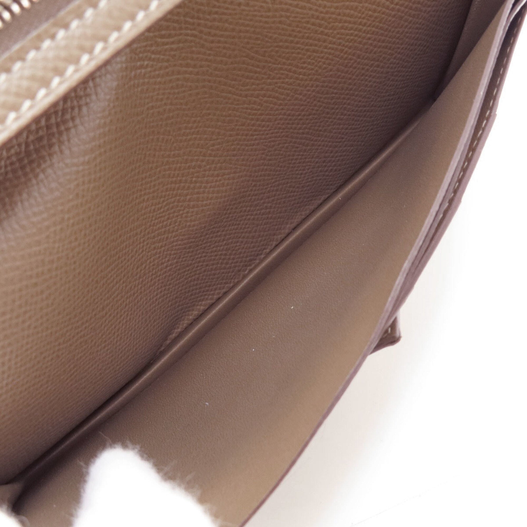 Hermes Etoupe Gray Epsom Leather Long Wallet (Bi-Fold) (Pre-Owned)