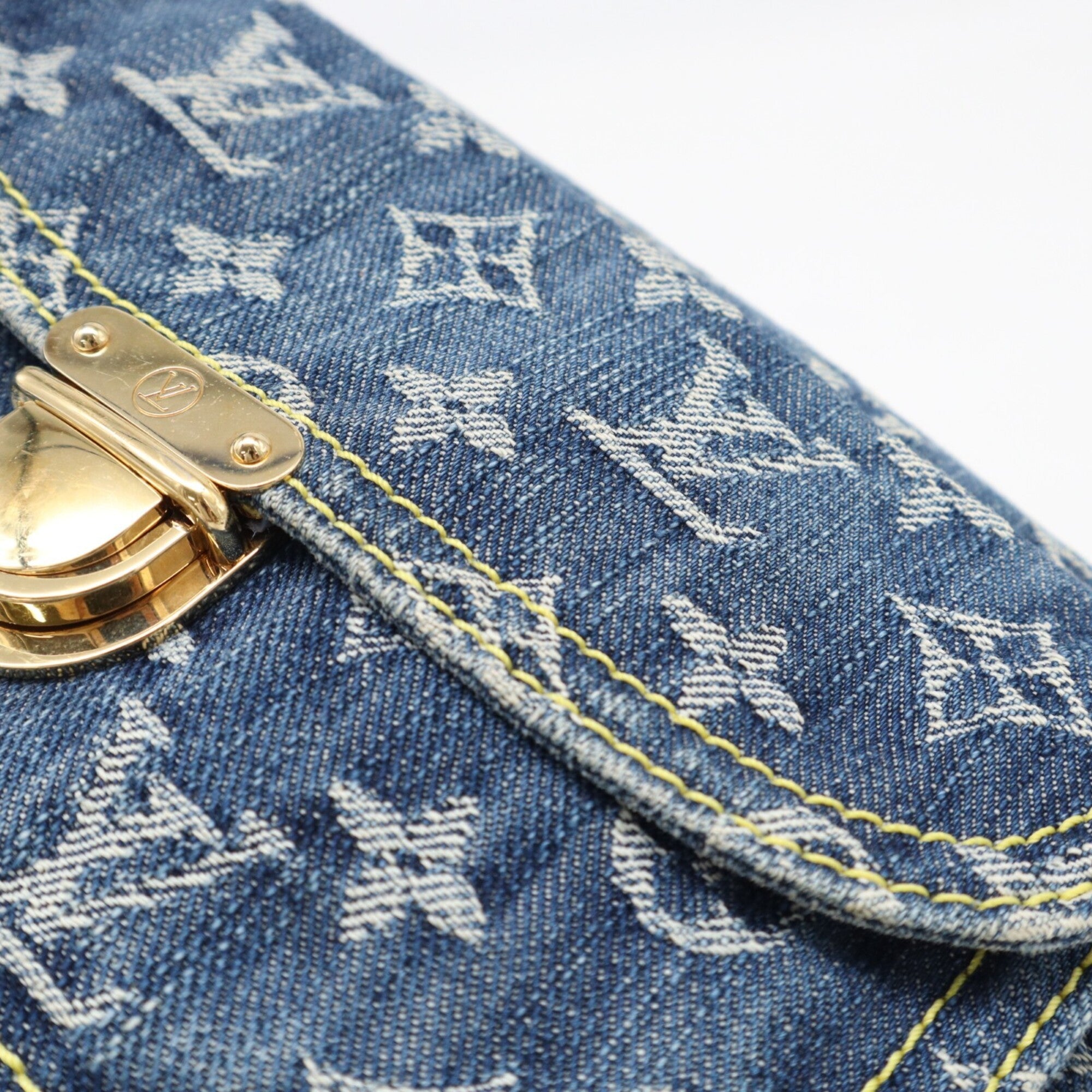 Louis Vuitton Beige Blue Cotton Fanny Pack (Pre-Owned)