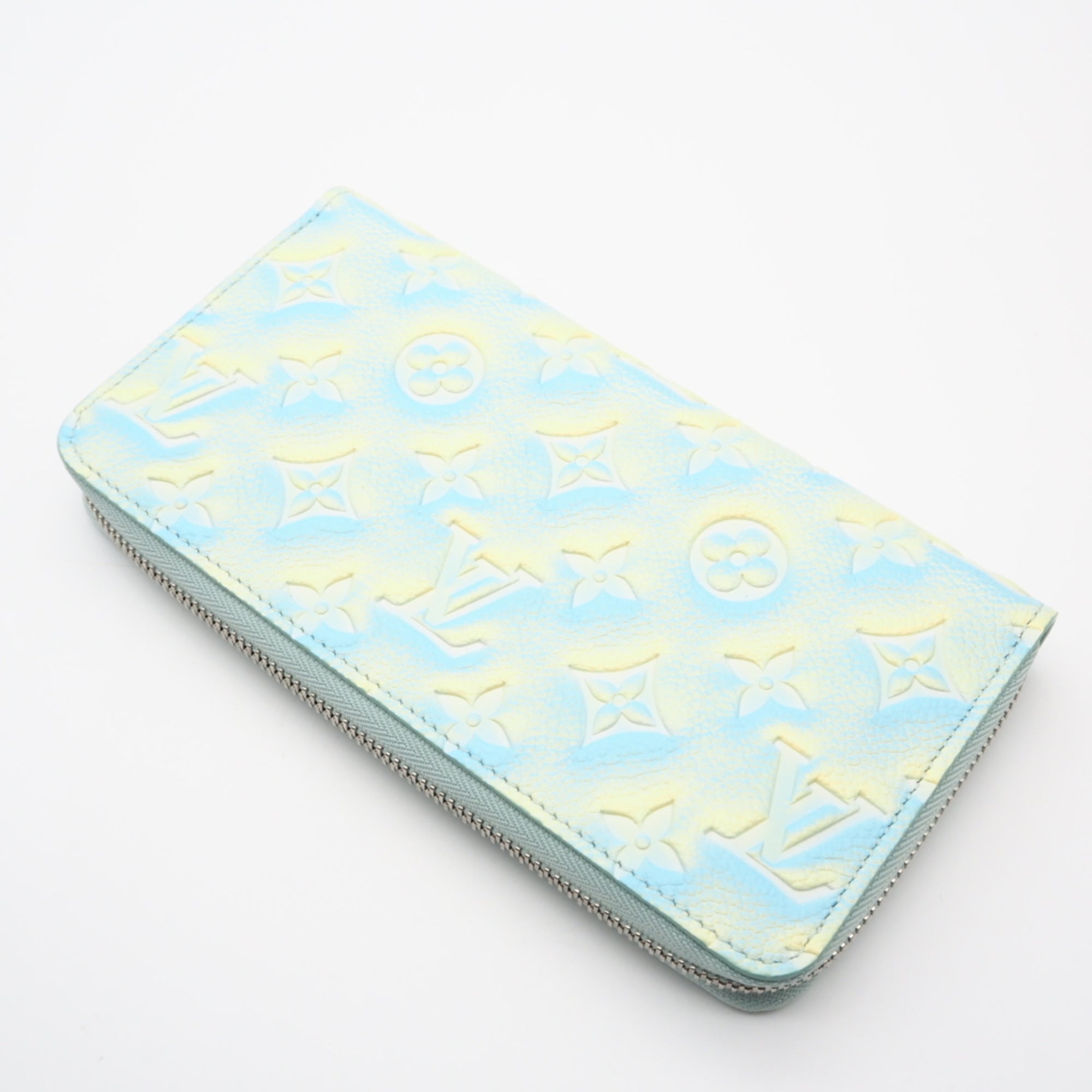 Louis Vuitton Monogram Empreinte Blue Yellow Leather Long Wallet (Bi-Fold) (Pre-Owned)