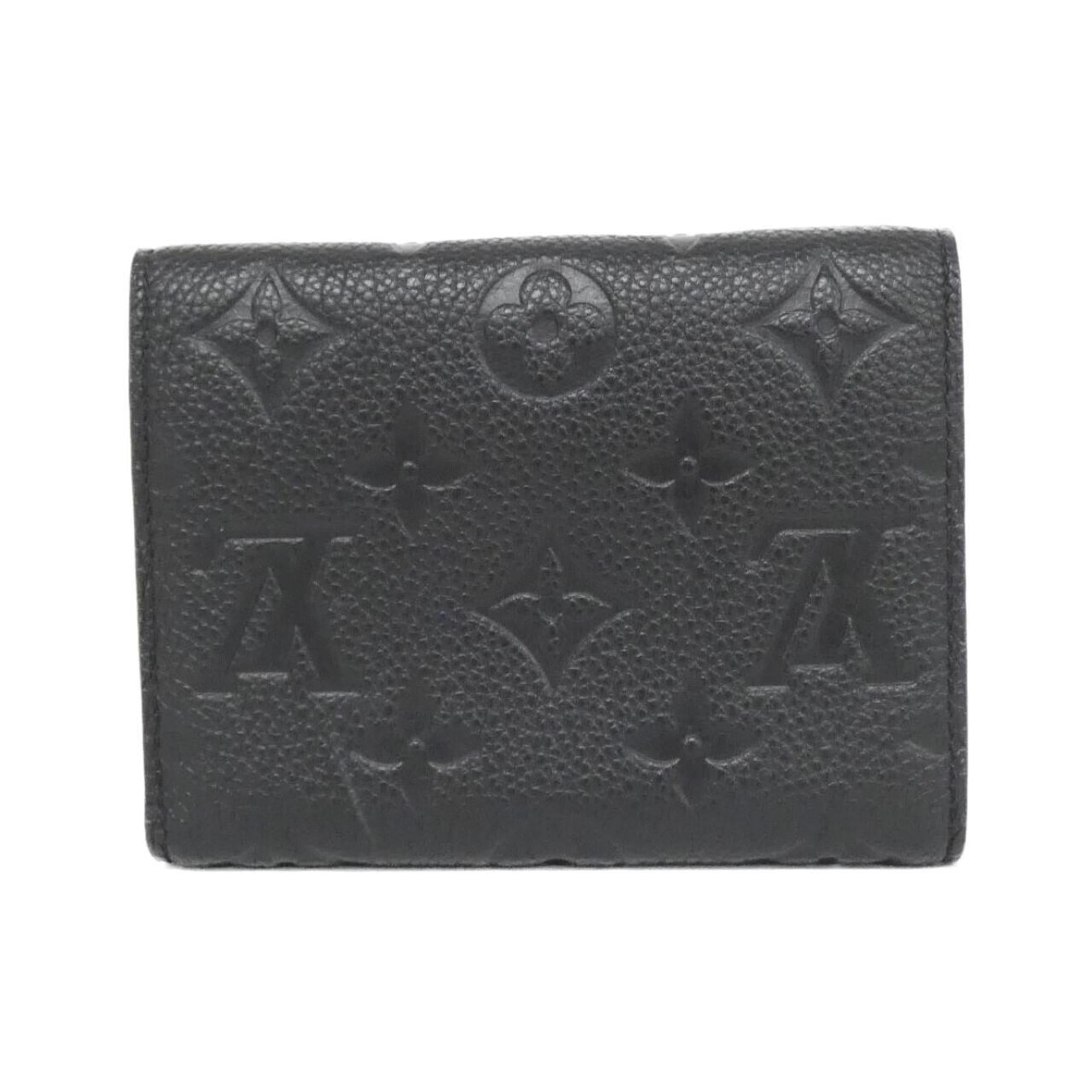 Louis Vuitton Black Leather Wallet (Tri-Fold) (Pre-Owned)