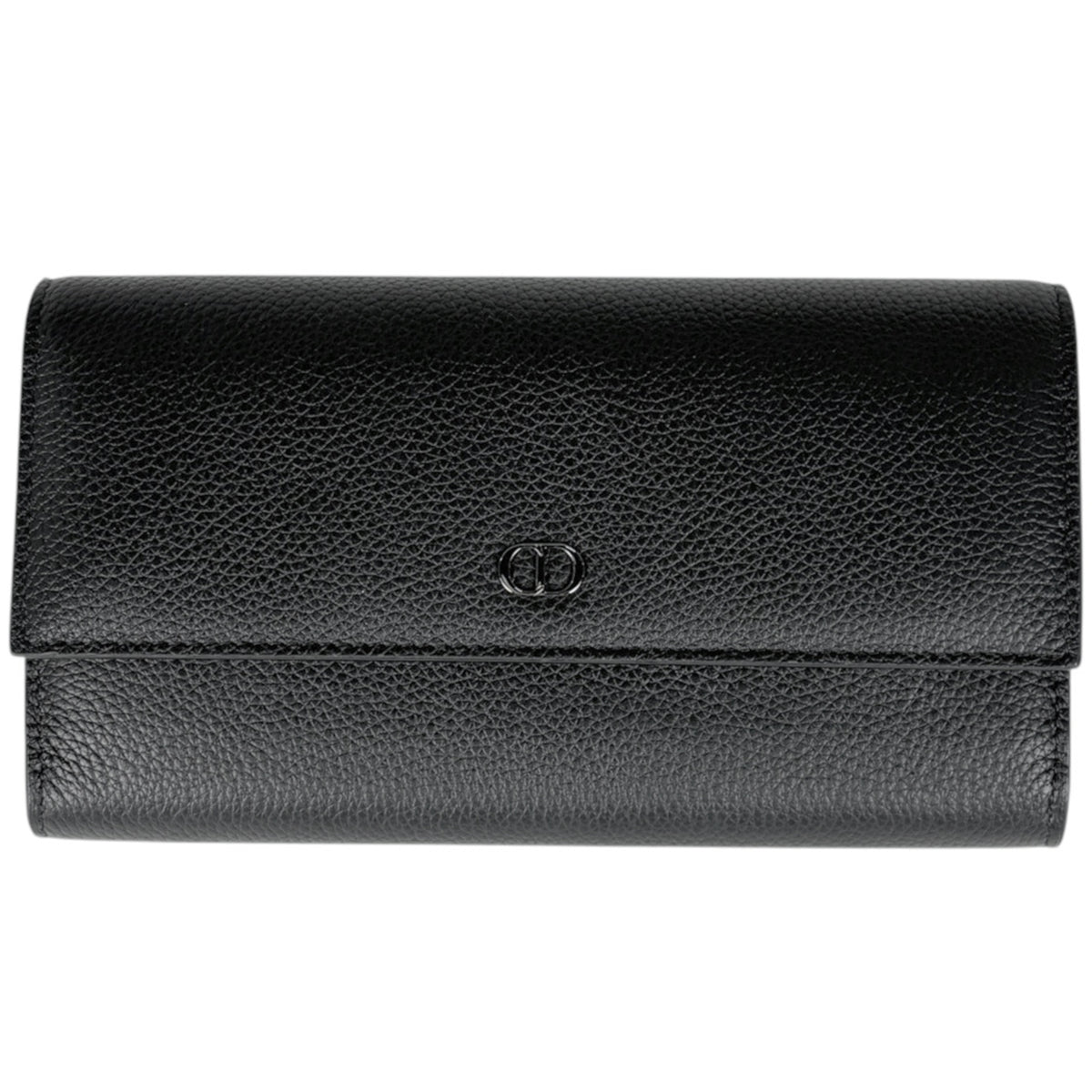 Christian Dior Gray Leather Long Wallet (Bi-Fold) (Pre-Owned)