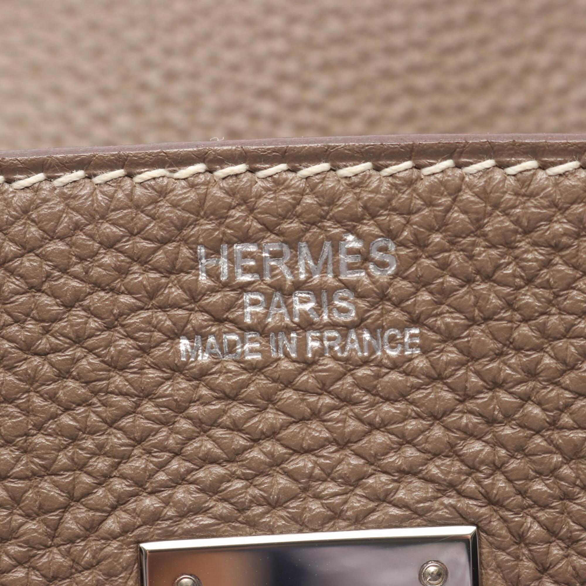Hermes Gray Togo Leather Leather Handbag (Pre-Owned)