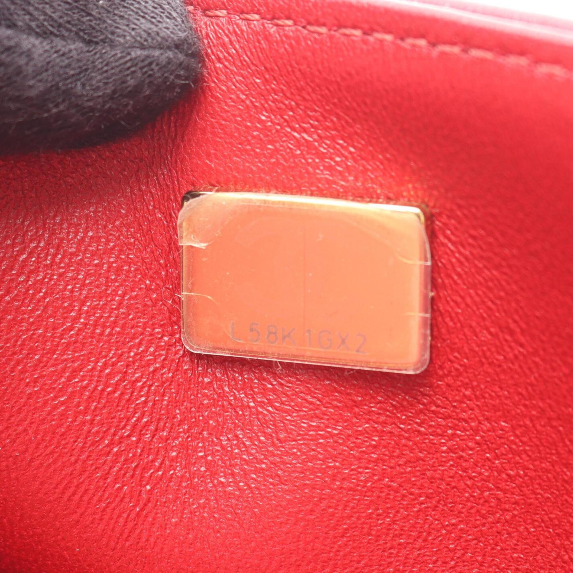 Chanel Red Color Leather Handbag Shoulder Bag (Pre-Owned)