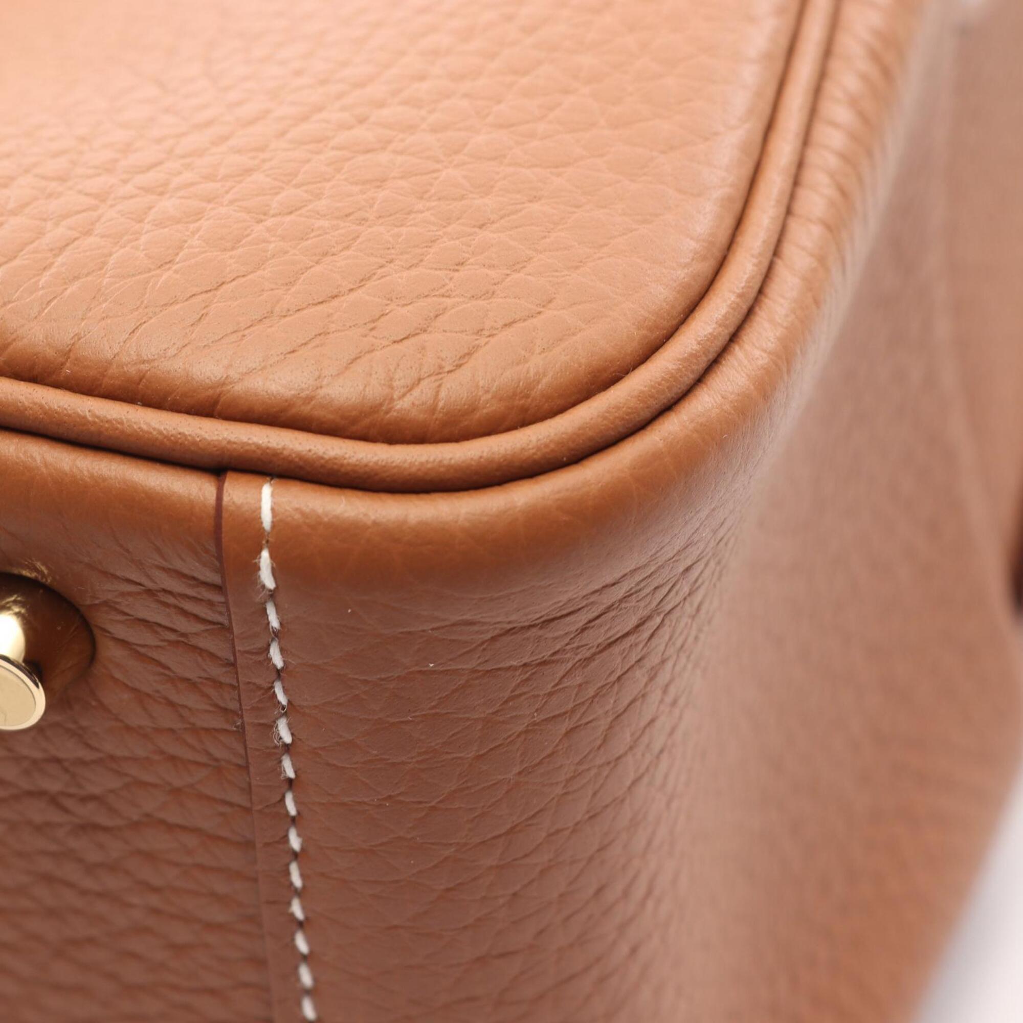 Hermes Brown Taurillon Clemence Leather Handbag Shoulder Bag (Pre-Owned)