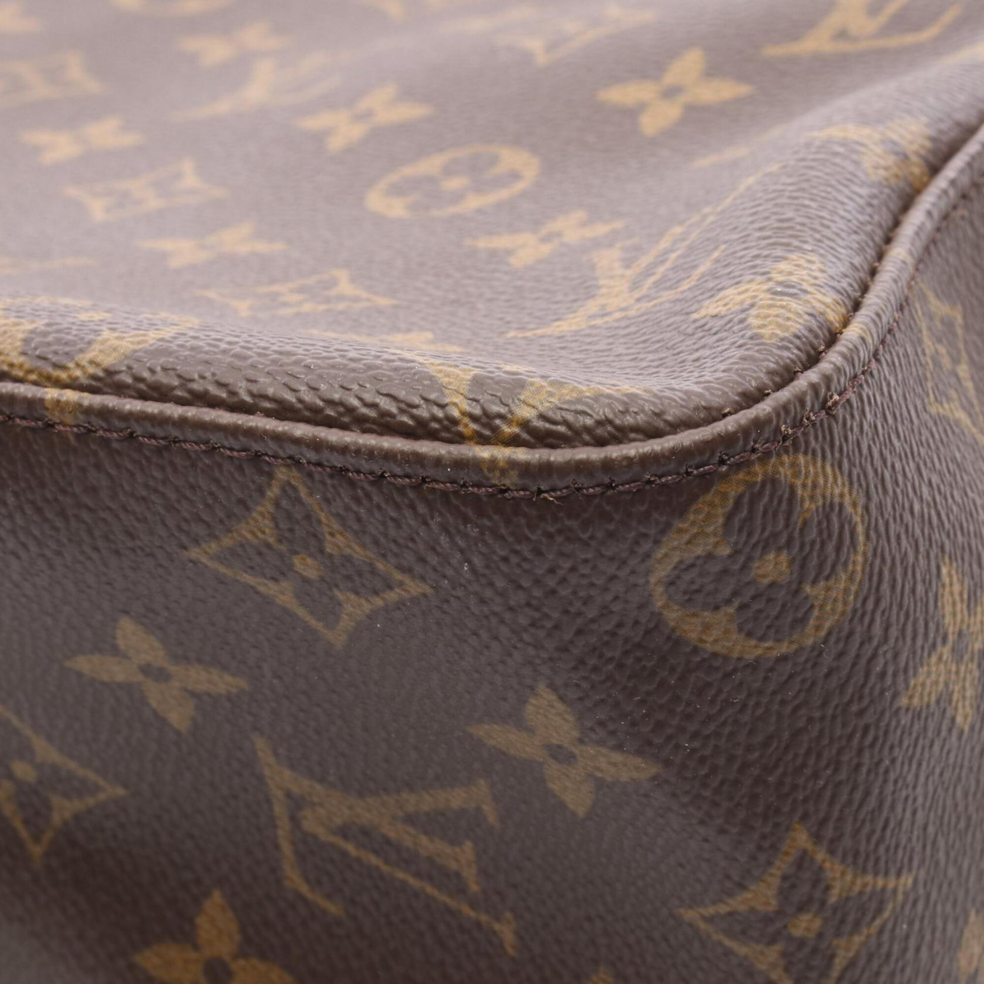 Louis Vuitton Monogram Brown Coated Canvas Leather Handbag Shoulder Bag (Pre-Owned)