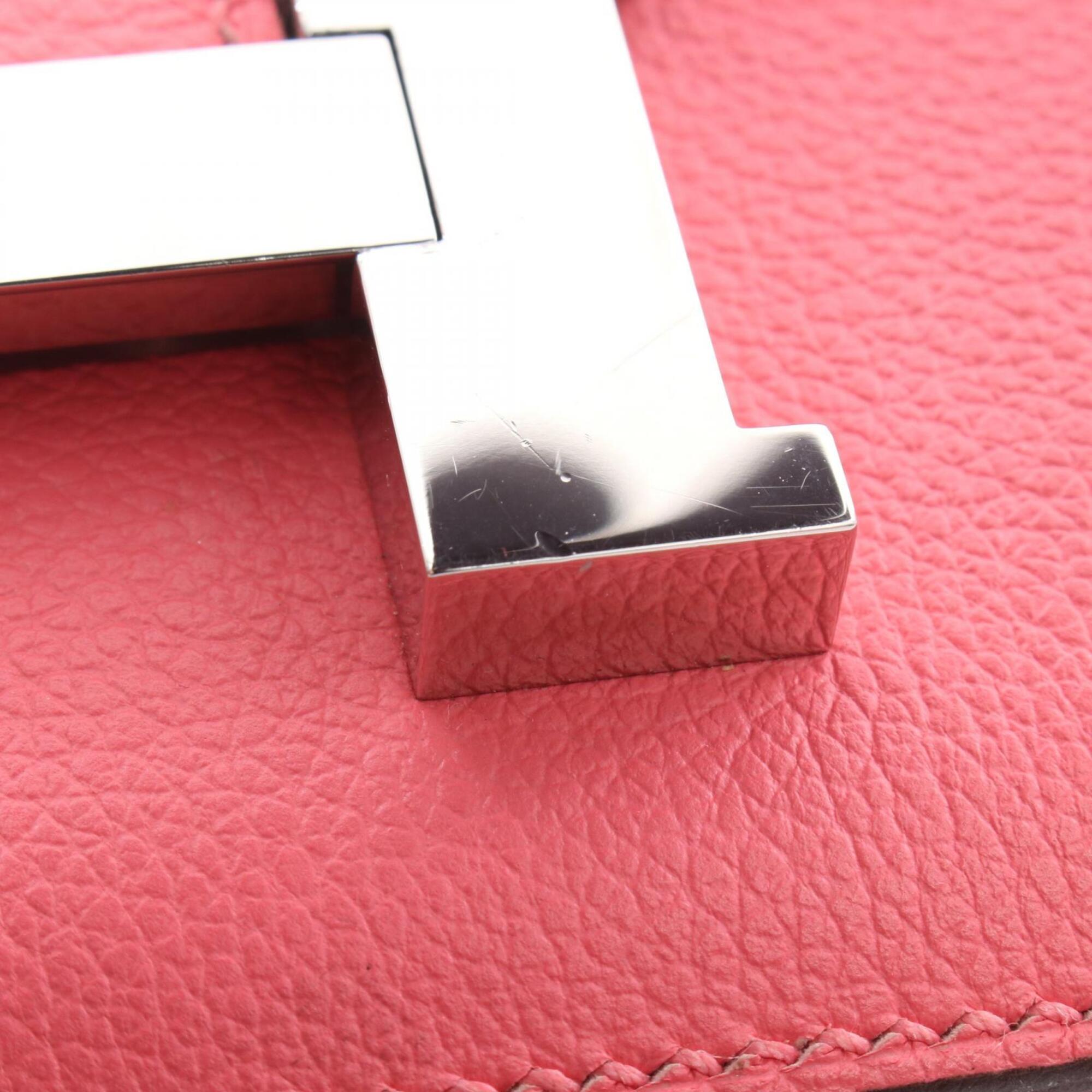 Hermes Pink Evercalf Leather Leather Handbag Shoulder Bag (Pre-Owned)