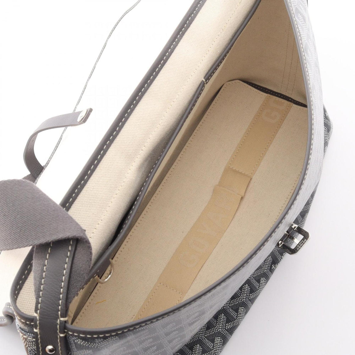 Goyard Gray White Coated Canvas Pvc Leather Handbag Shoulder Bag (Pre-Owned)