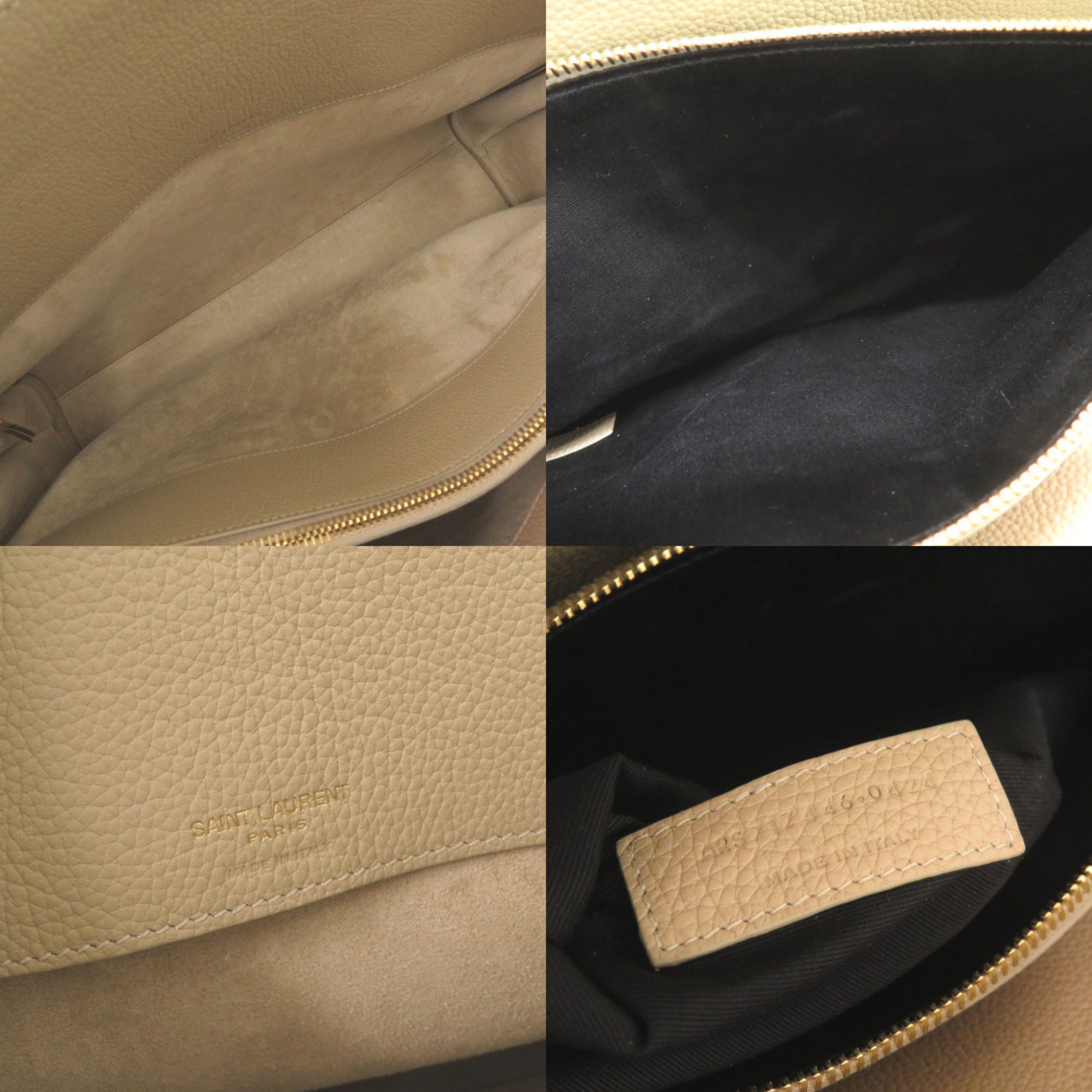 Yves Saint Laurent Beige Leather Handbag Shoulder Bag (Pre-Owned)