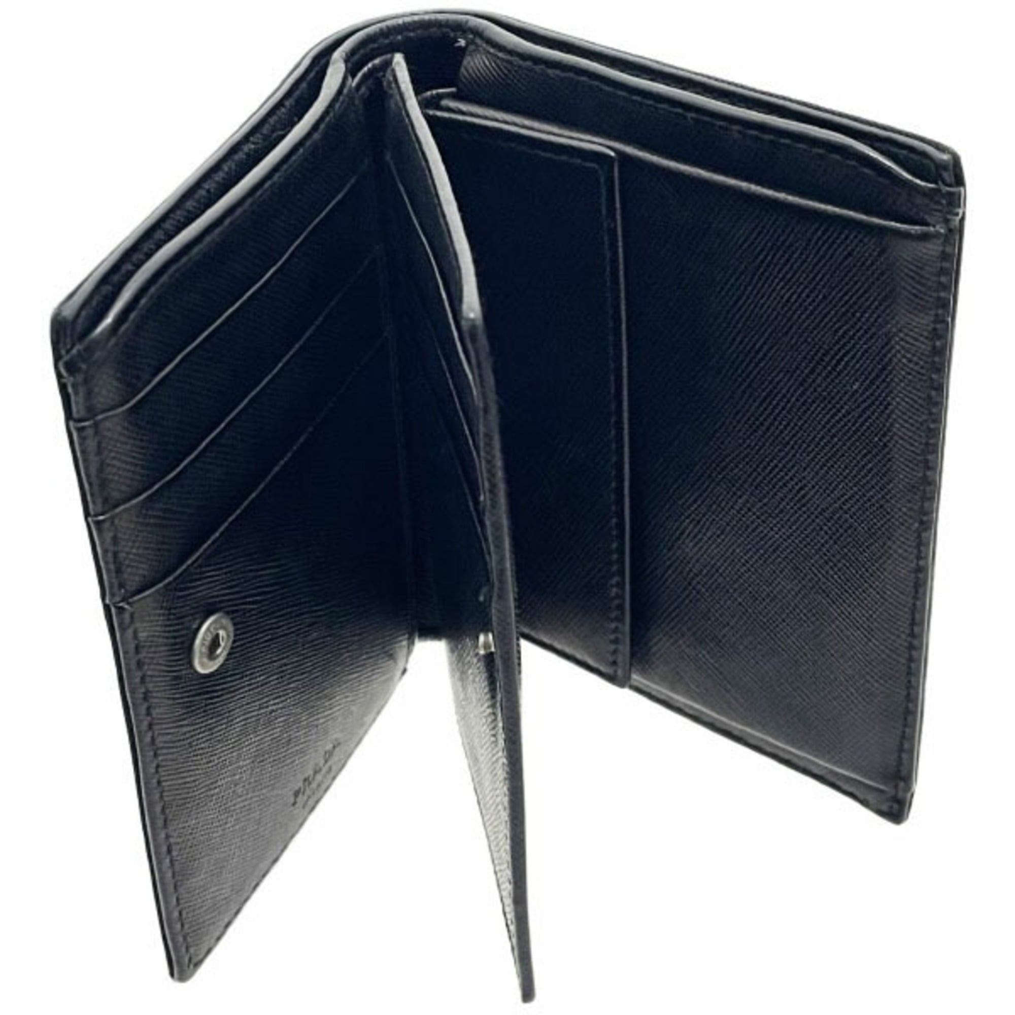 Prada Saffiano Black Nero Nylon Saffiano Wallet (Bi-Fold) (Pre-Owned)