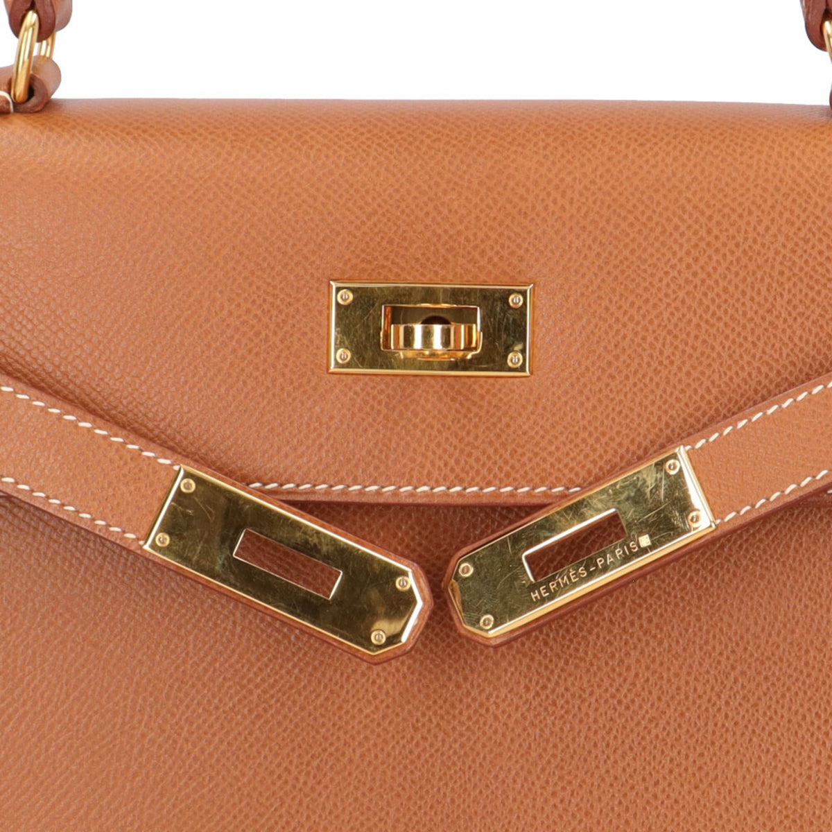 Hermes Brown Gold Courchevel Leather Shoulder Bag (Pre-Owned)