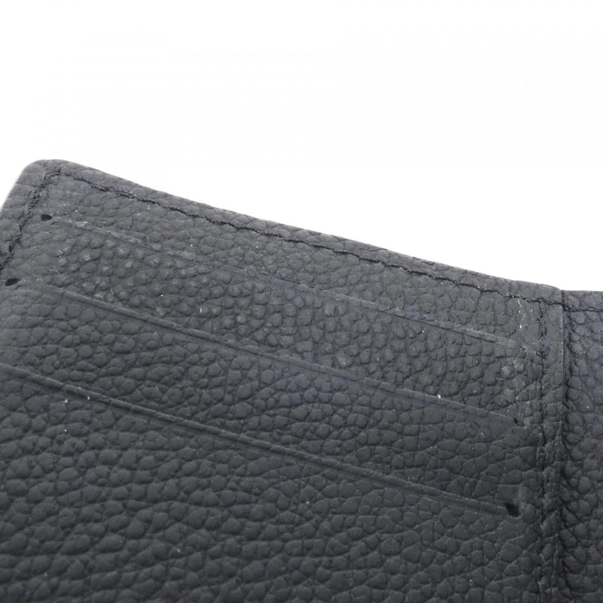 Louis Vuitton Black Leather Wallet (Tri-Fold) (Pre-Owned)