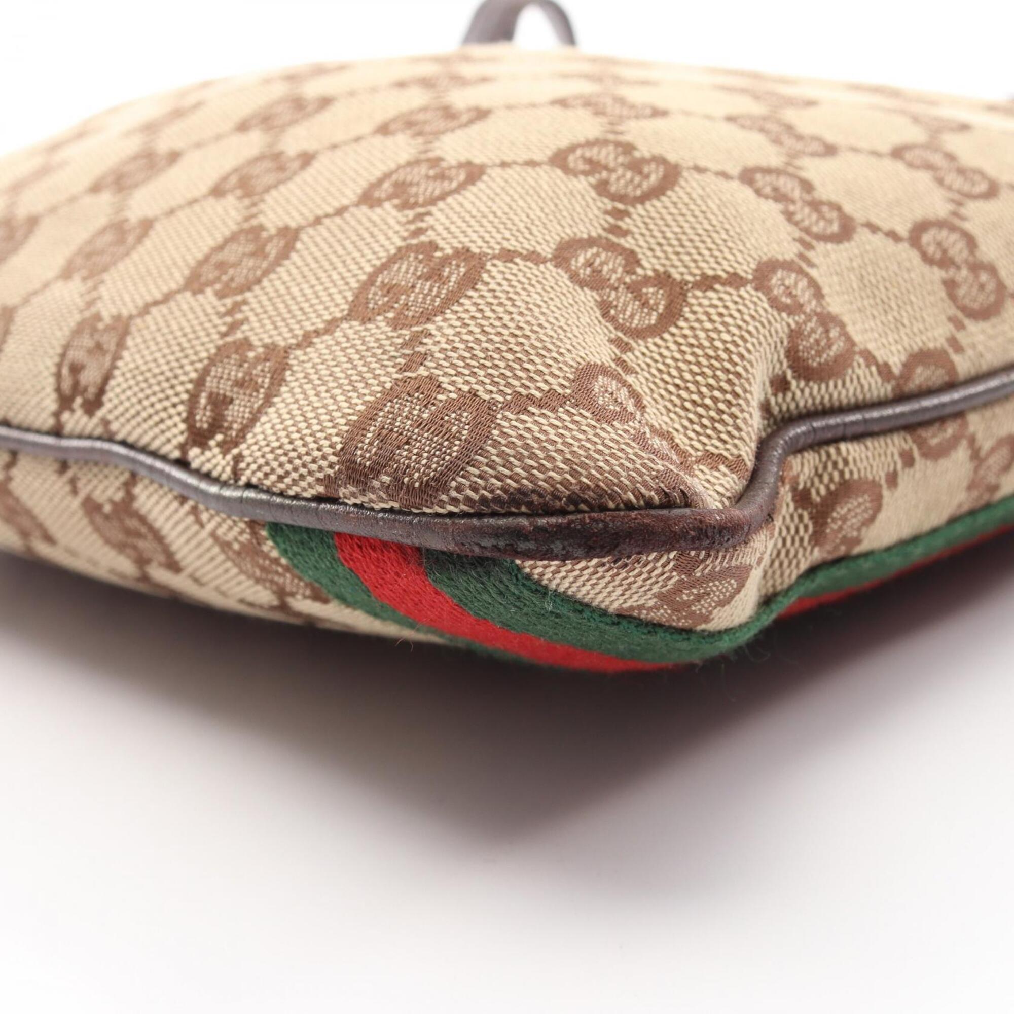 Gucci Beige Brown Multi-Color Canvas Leather Handbag Shoulder Bag (Pre-Owned)