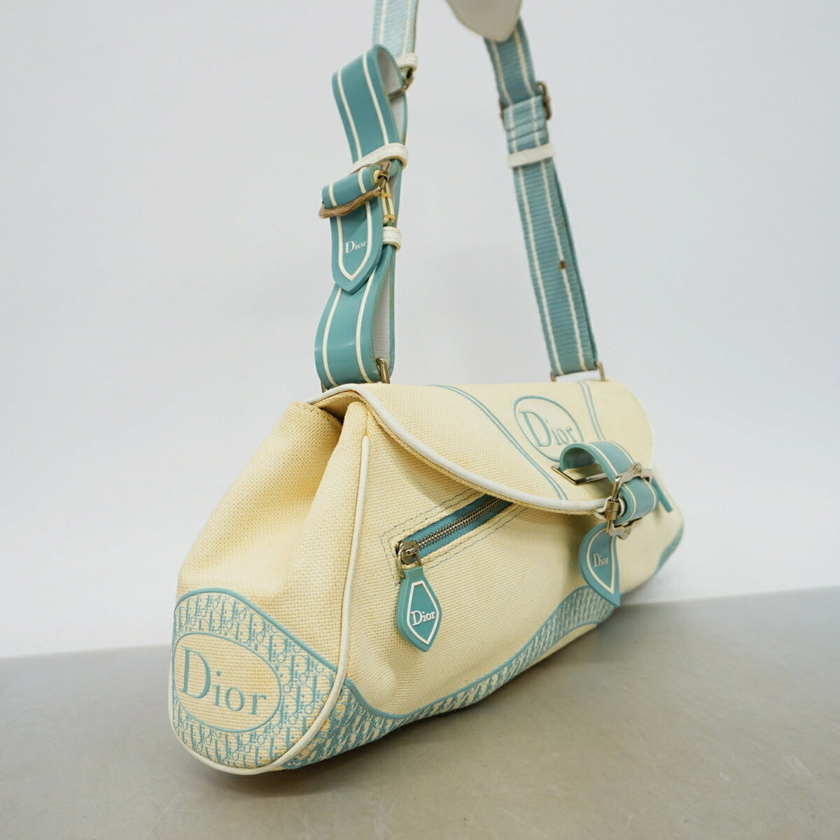 Christian Dior Ivory Canvas Shoulder Bag (Pre-Owned)