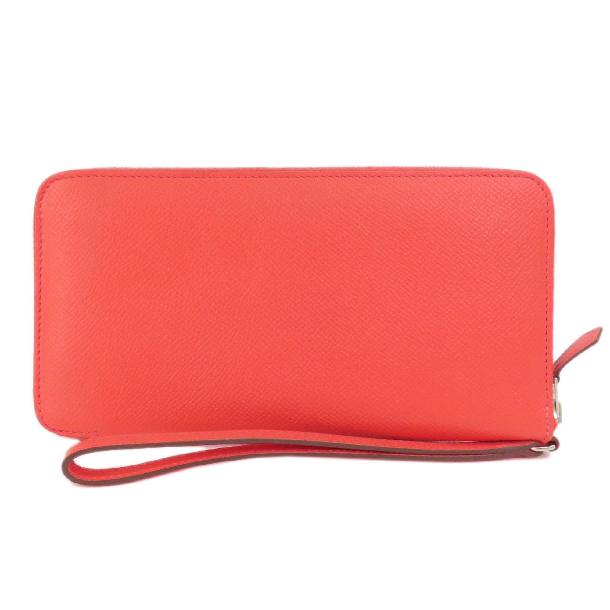 Hermes Red Color Epsom Leather Long Wallet (Bi-Fold) (Pre-Owned)