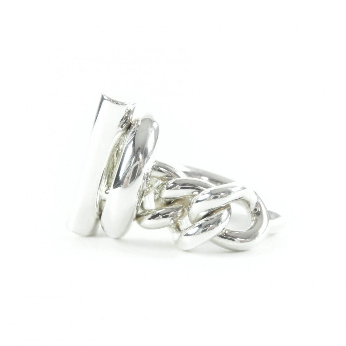 Hermes Silver Silver 925 Band Ring (Pre-Owned)