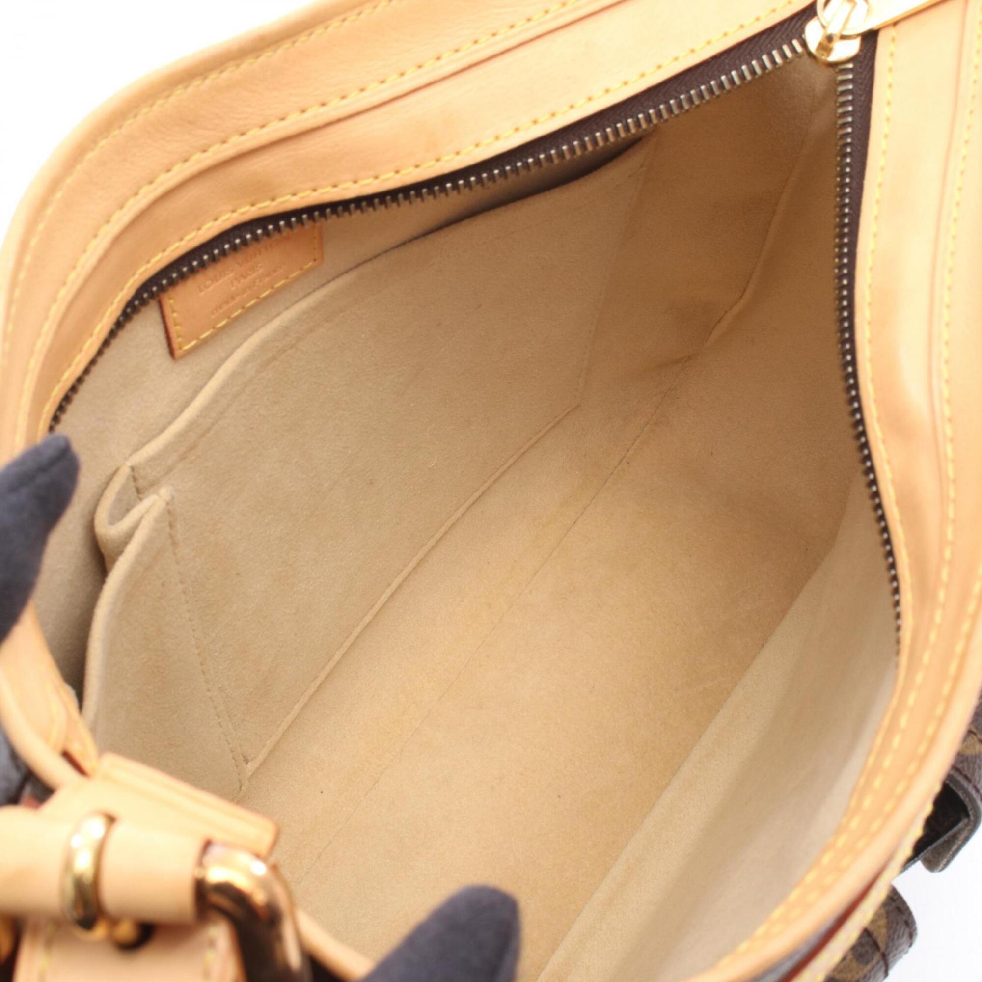 Louis Vuitton Brown Pvc Coated Canvas Leather Handbag Shoulder Bag (Pre-Owned)