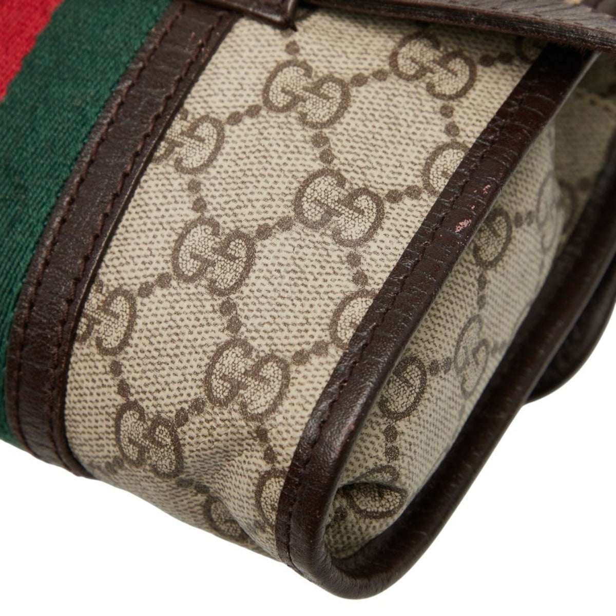 Gucci Sherry Line Beige Multi-Color Pvc Leather Sling Bag (Pre-Owned)