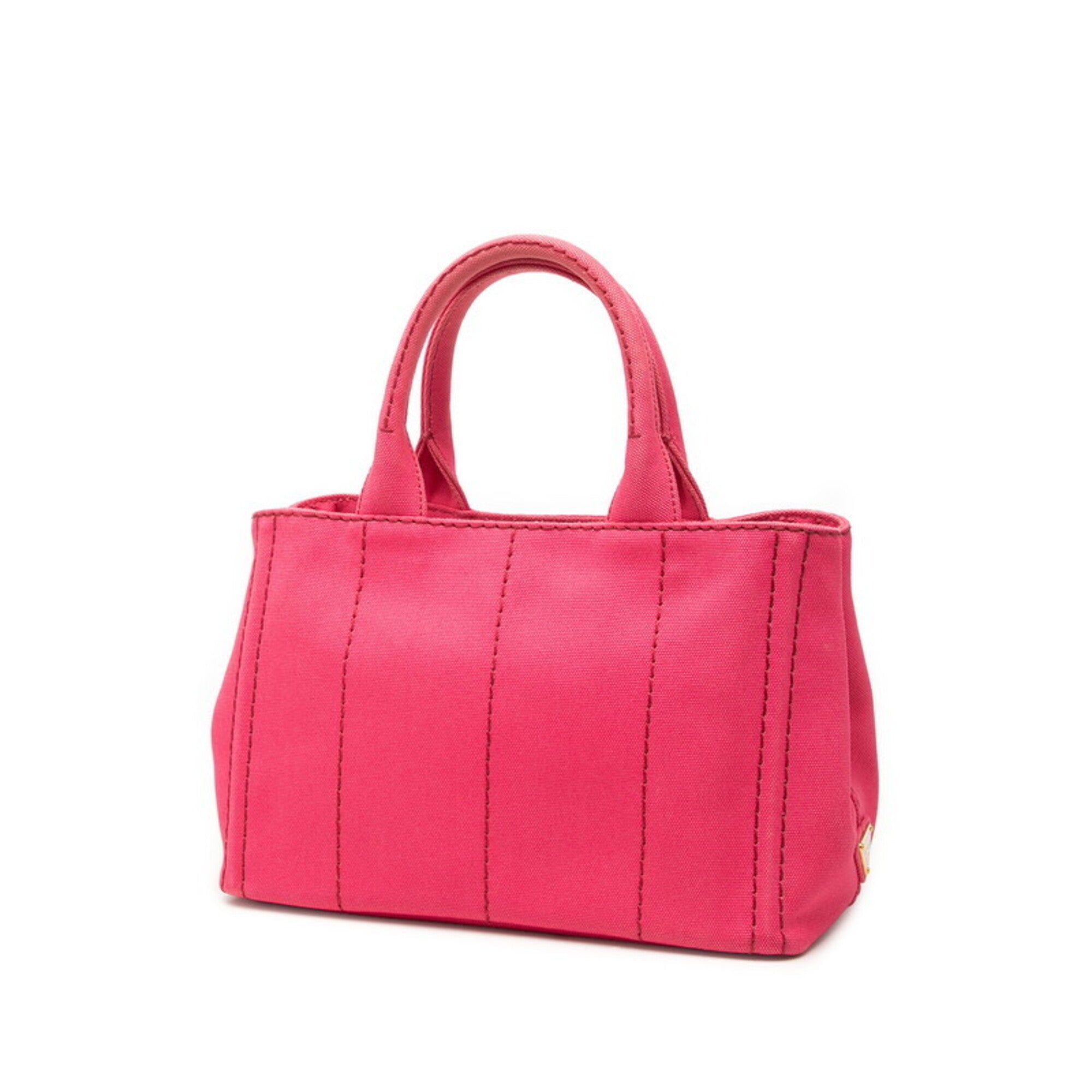 Prada Pink Canvas Handbag Shoulder Bag (Pre-Owned)