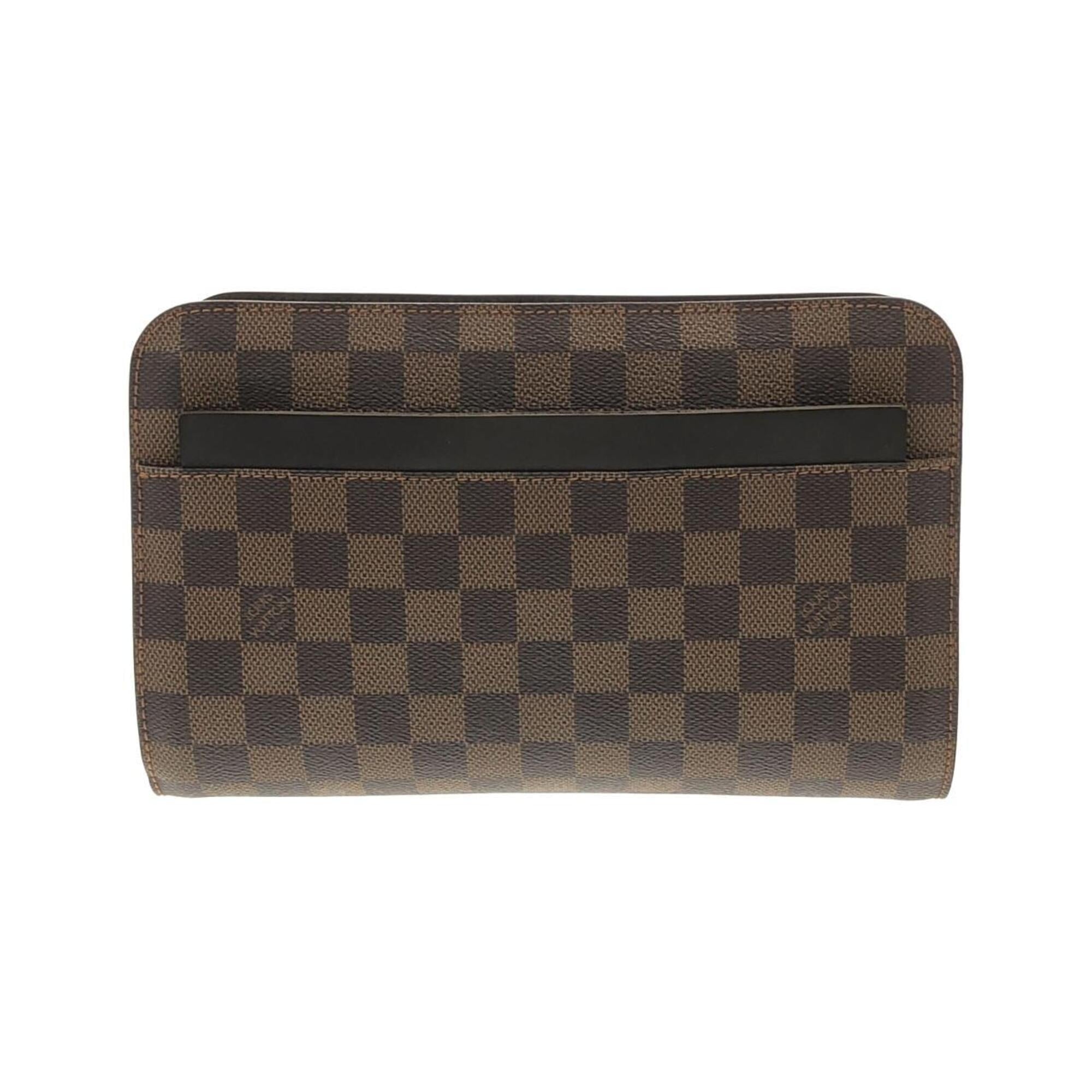 Louis Vuitton Ebene Coated Canvas Clutch Bag (Pre-Owned)