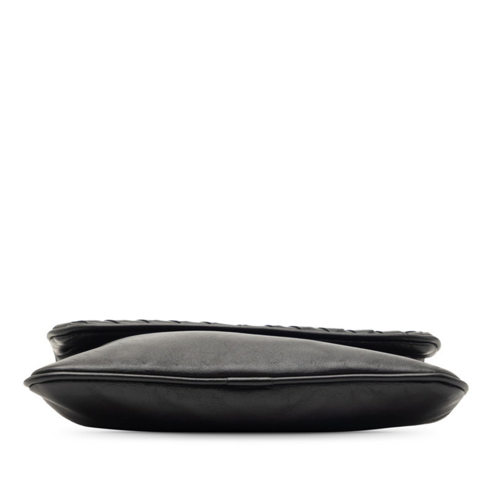 Bottega Veneta Black Leather Pochette Shoulder Bag (Pre-Owned)