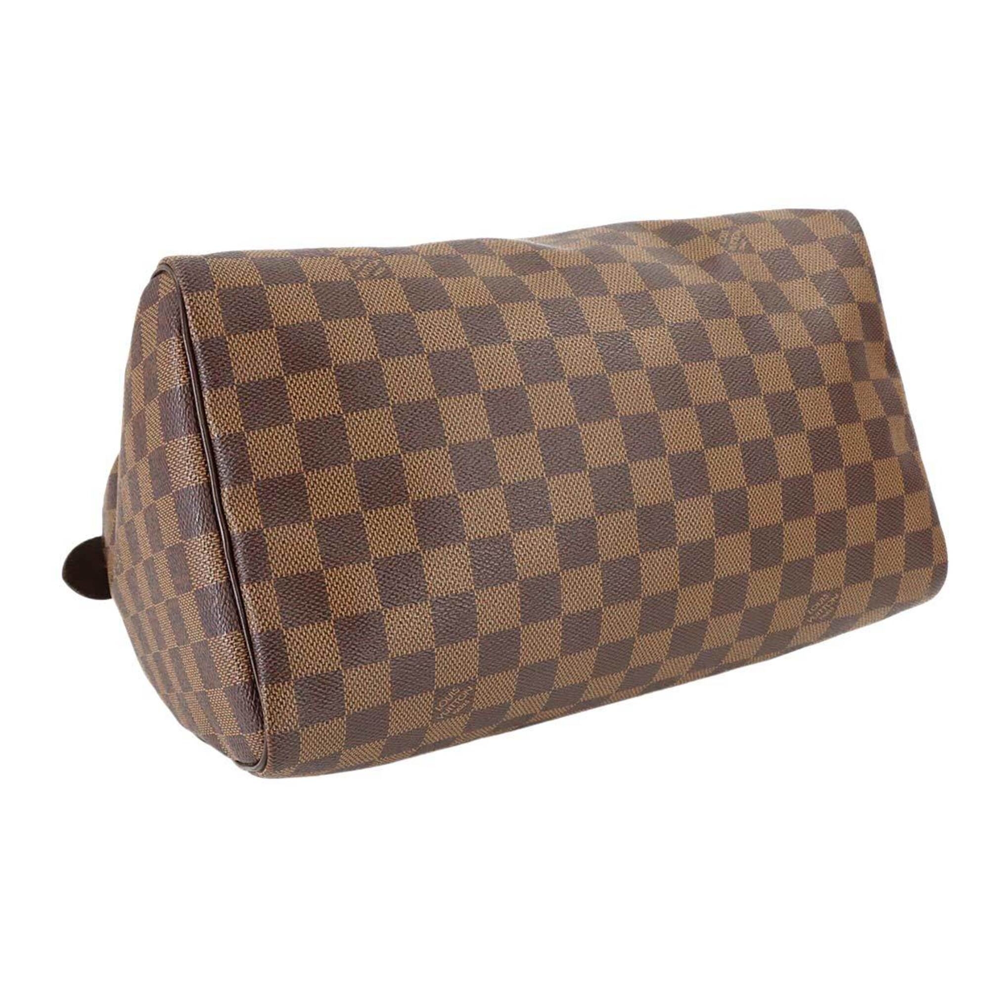 Louis Vuitton Brown Damier Canvas Ebene Damier Canvas Boston Bag Handbag (Pre-Owned)