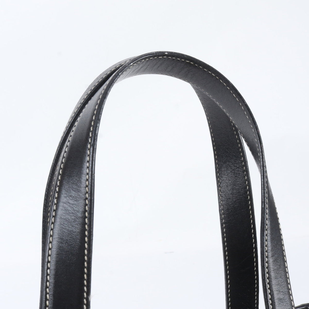 Loewe Black Leather Canvas Handbag Shoulder Bag Tote Bag (Pre-Owned)