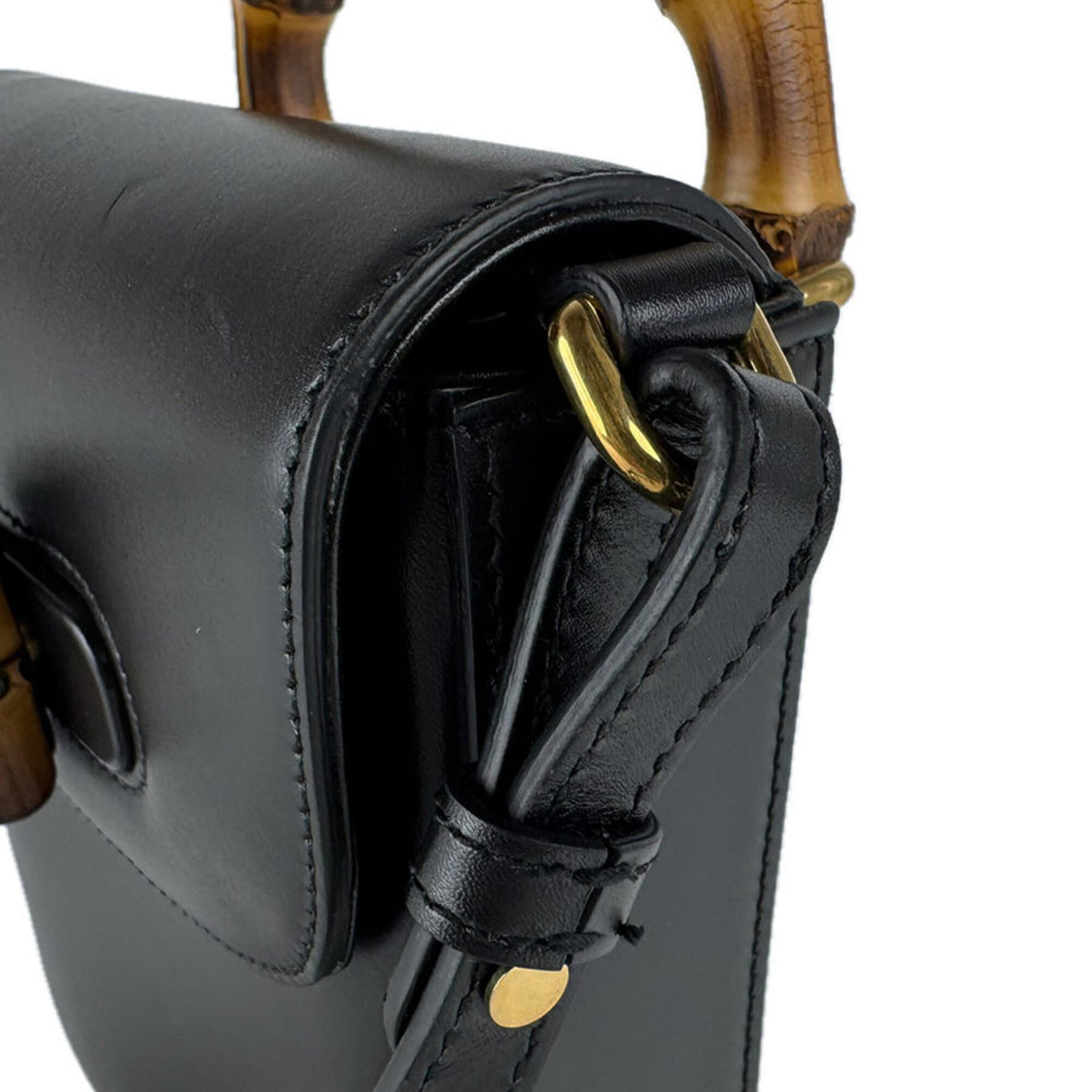 Gucci Black Leather Handbag Shoulder Bag (Pre-Owned)