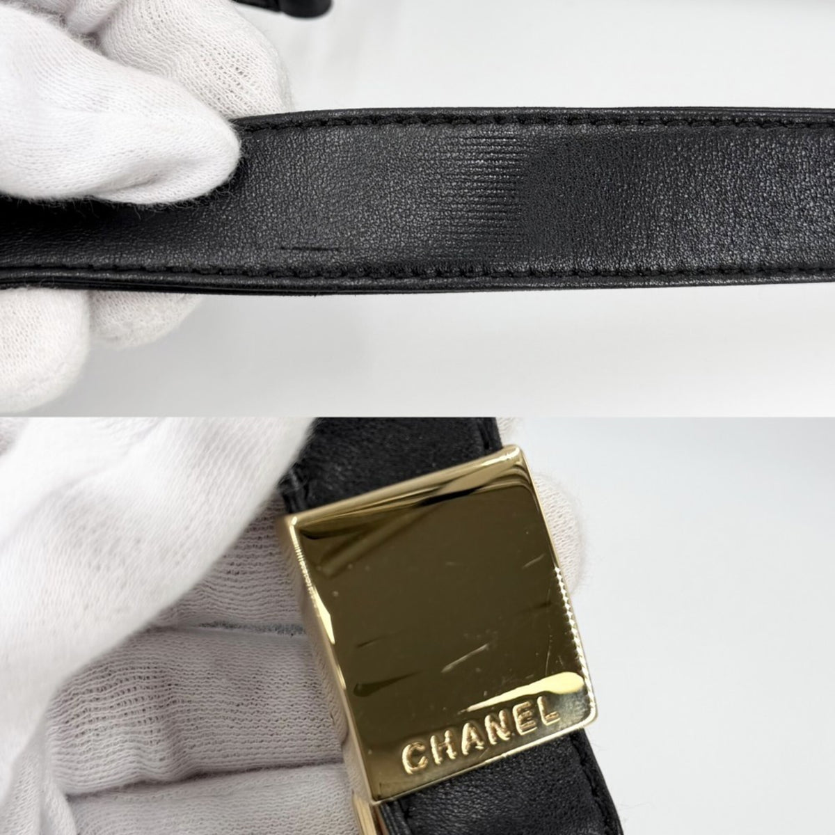 Chanel Black Leather Handbag Shoulder Bag (Pre-Owned)