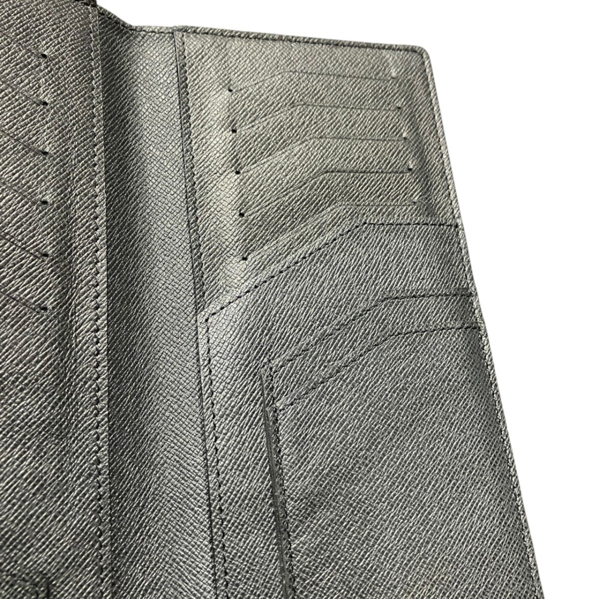 Louis Vuitton Taiga Gray Leather Long Wallet (Bi-Fold) (Pre-Owned)
