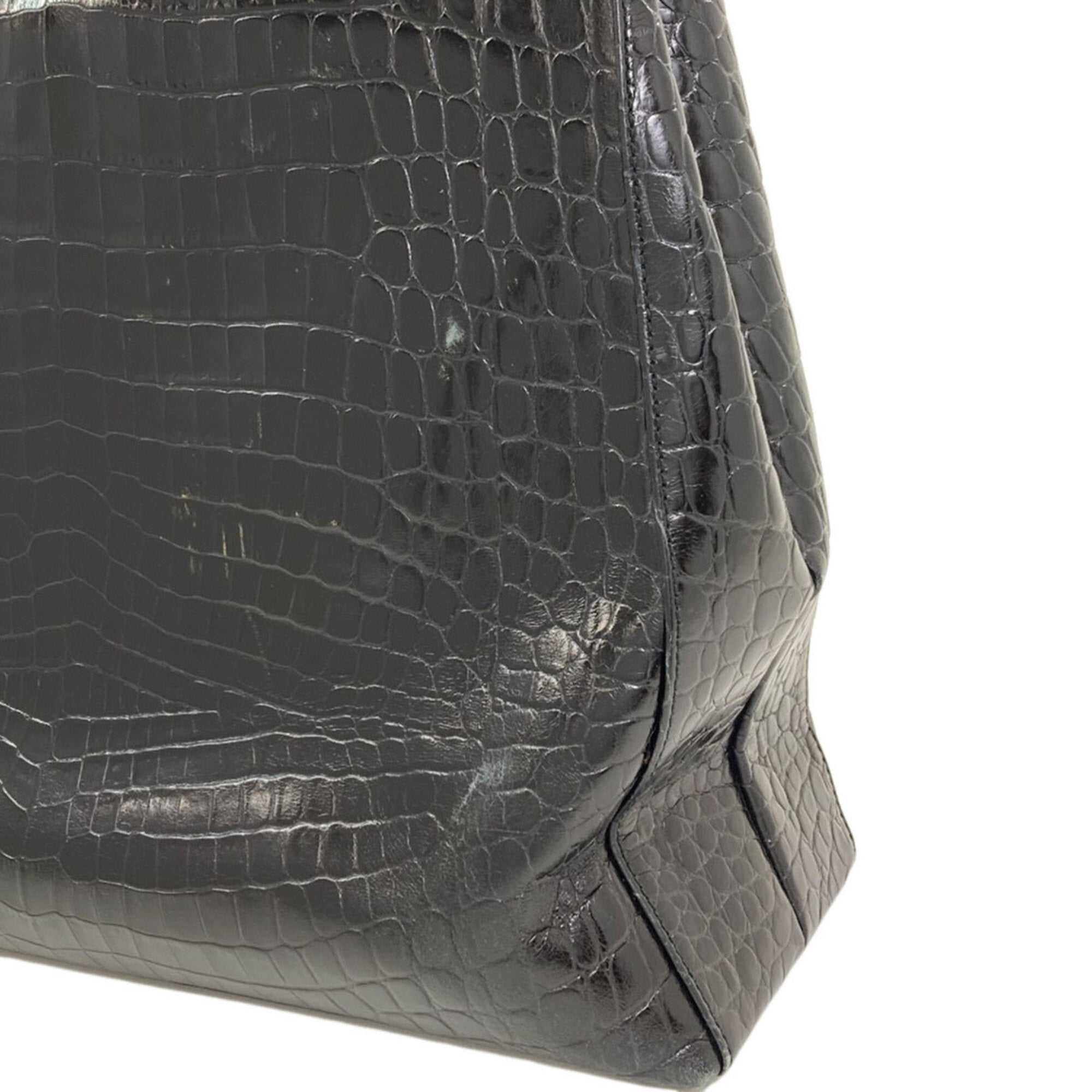 Salvatore Ferragamo Black Leather Tote Bag (Pre-Owned)