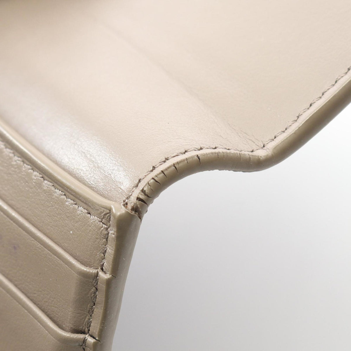 Celine Beige Leather Wallet (Tri-Fold) (Pre-Owned)