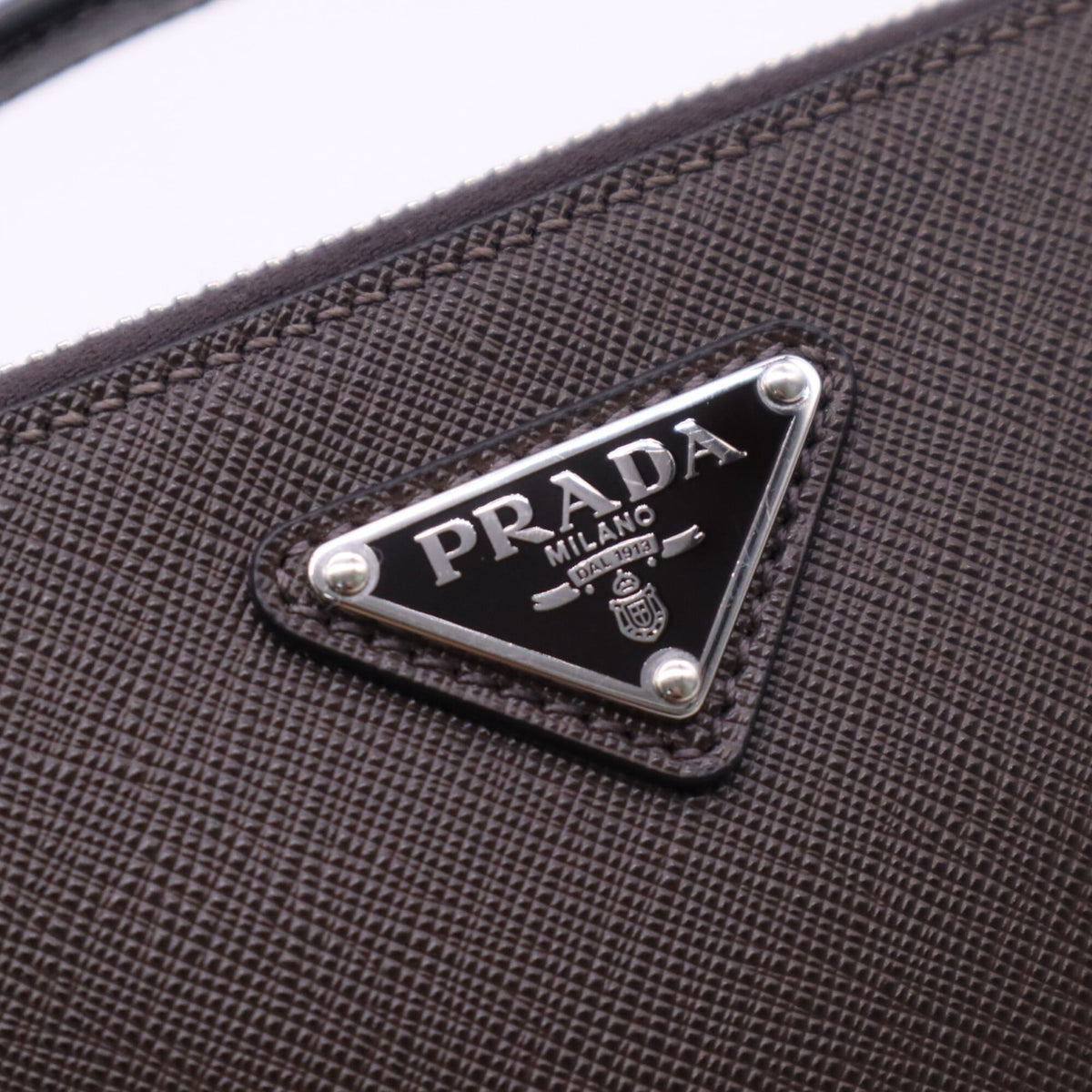 Prada Saffiano Brown Saffiano Shoulder Bag (Pre-Owned)