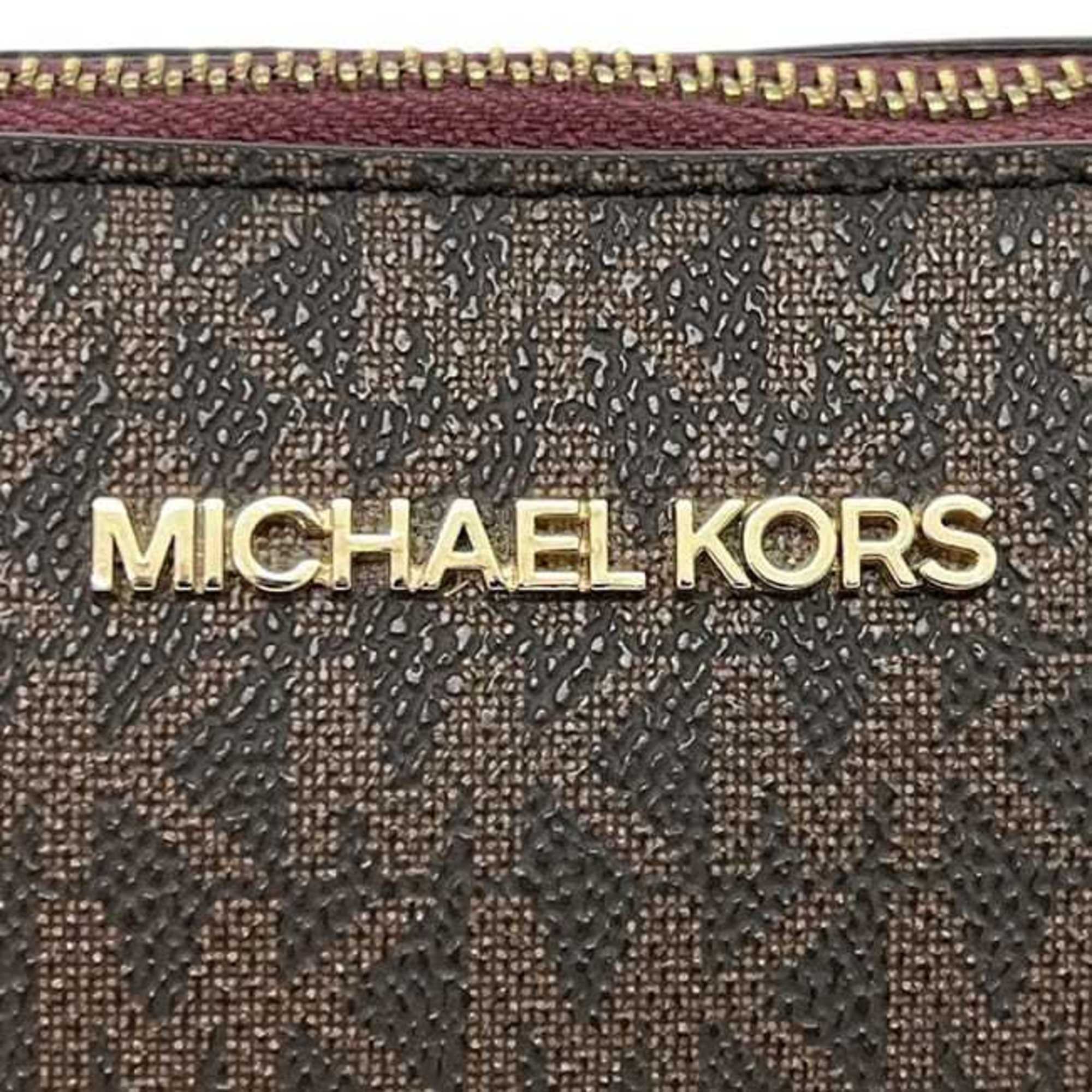 Michael Kors Bordeaux Brown Pvc Leather Shoulder Bag (Pre-Owned)