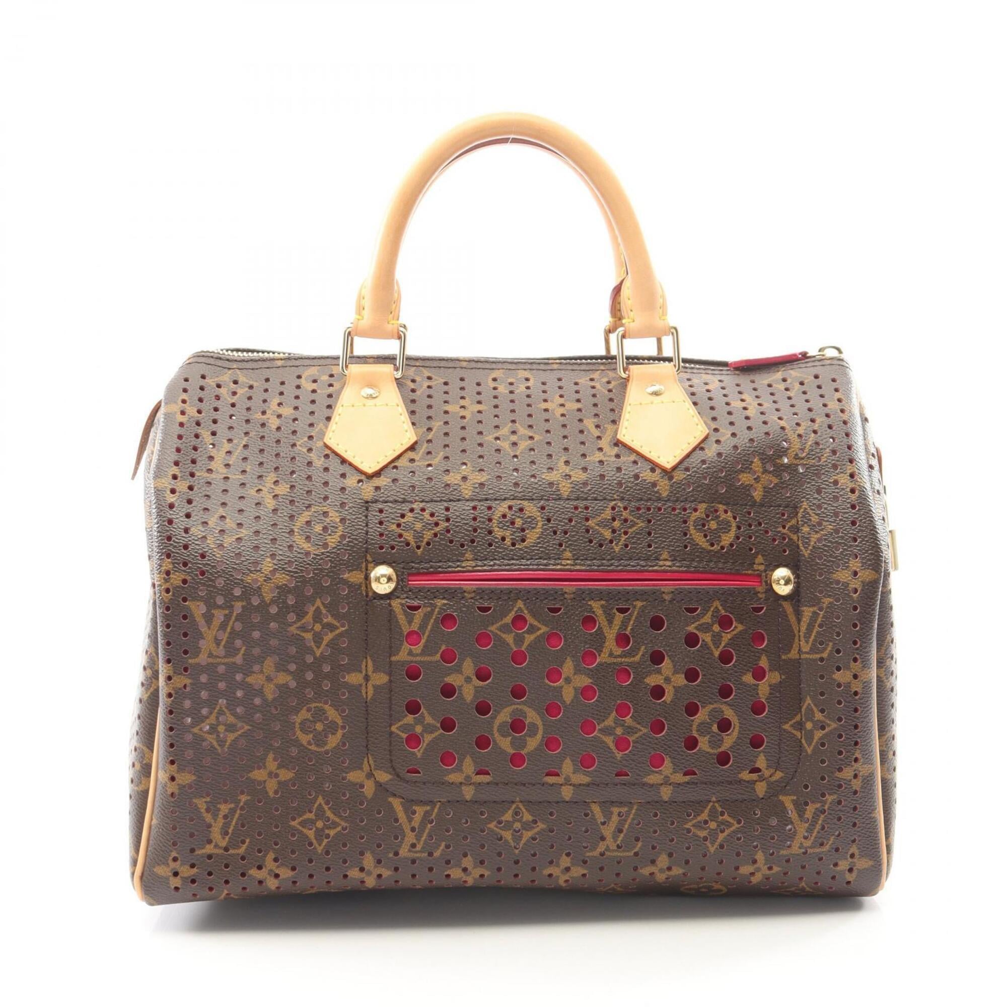 Louis Vuitton Brown Fuchsia Pink Coated Canvas Leather Handbag (Pre-Owned)