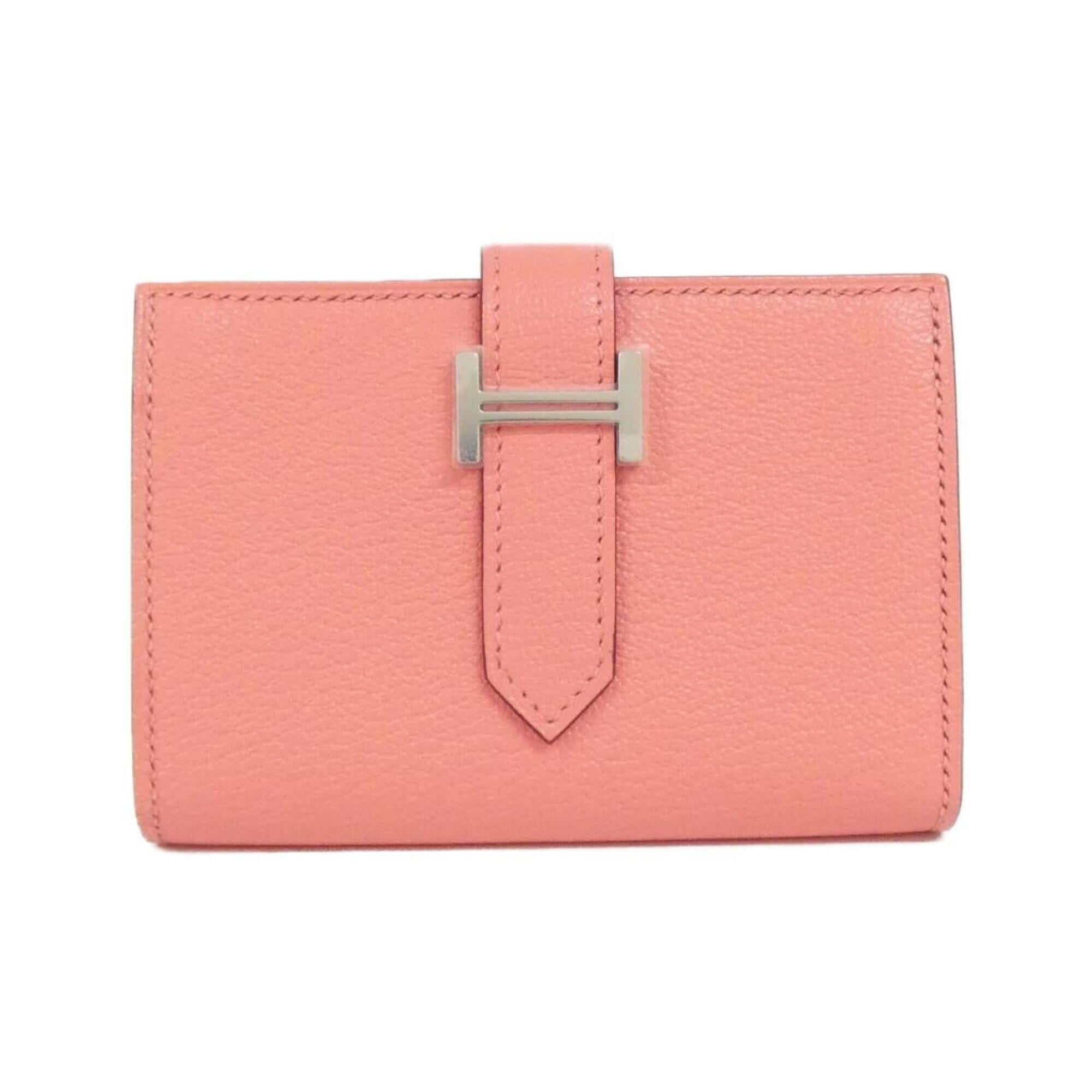 Hermes Pink Chevre Leather Wallet (Bi-Fold) (Pre-Owned)