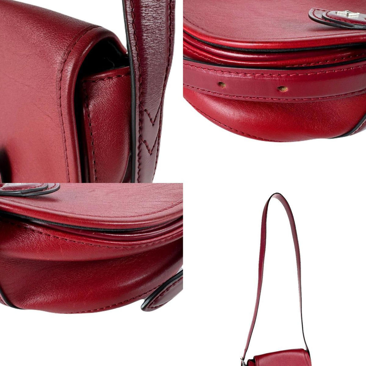 Louis Vuitton Dark Red Leather Shoulder Bag (Pre-Owned)