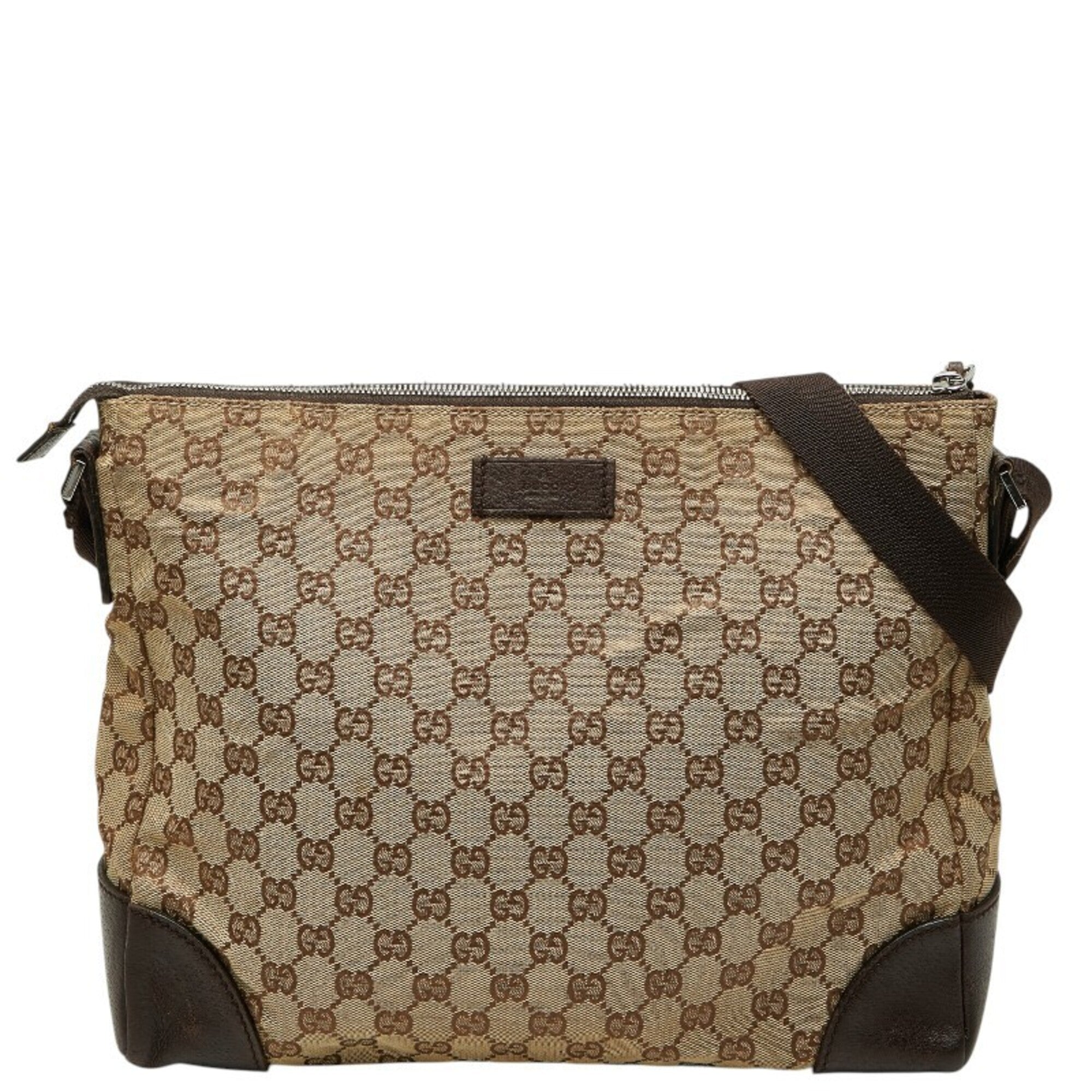 Gucci Beige Brown Pvc Leather Shoulder Bag (Pre-Owned)