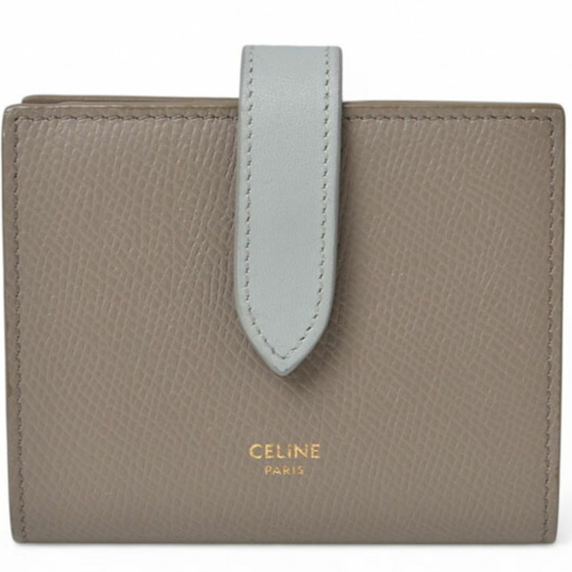 Celine Blue Gray Leather Wallet (Bi-Fold) (Pre-Owned)