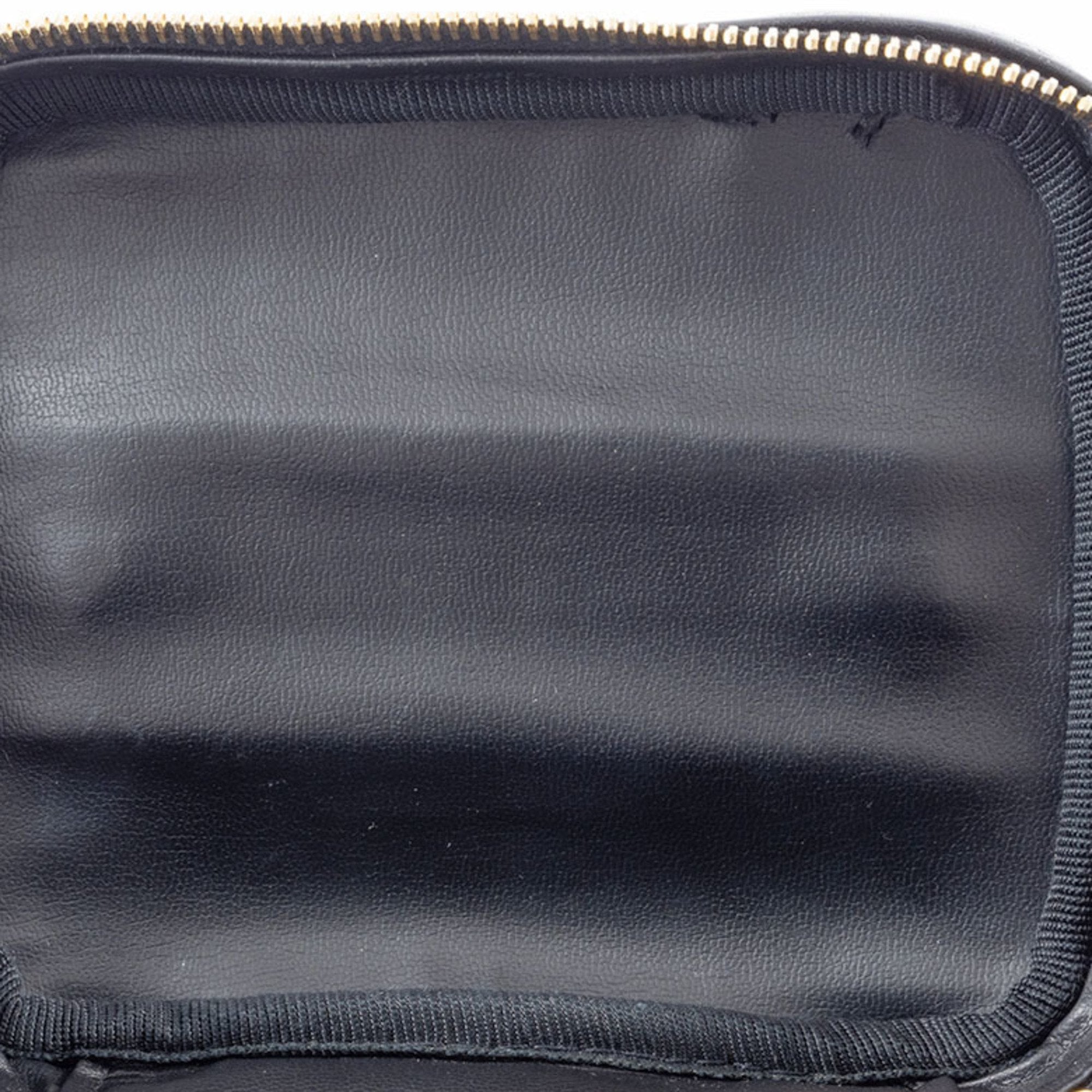 Chanel Black Leather Handbag Pouch Vanity Bag (Pre-Owned)