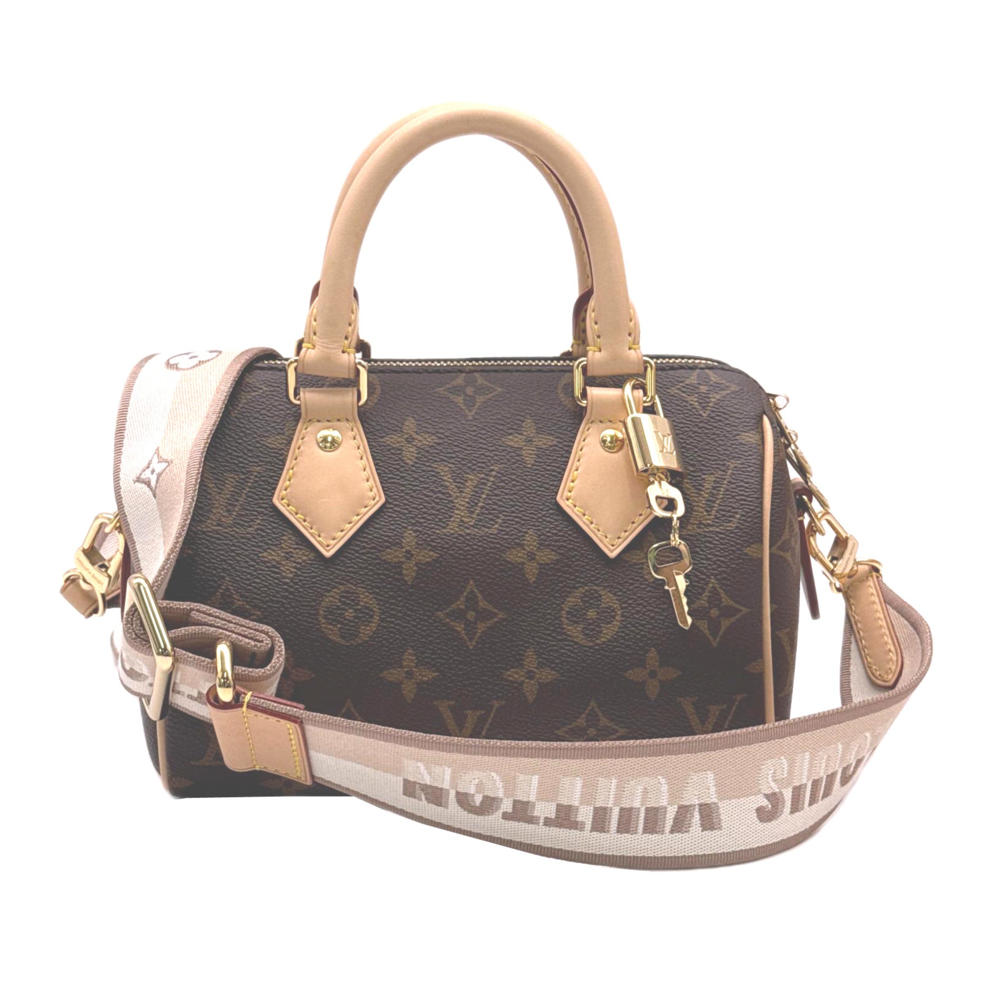 Louis Vuitton Monogram Beige Brown Coated Canvas Leather Handbag (Pre-Owned)