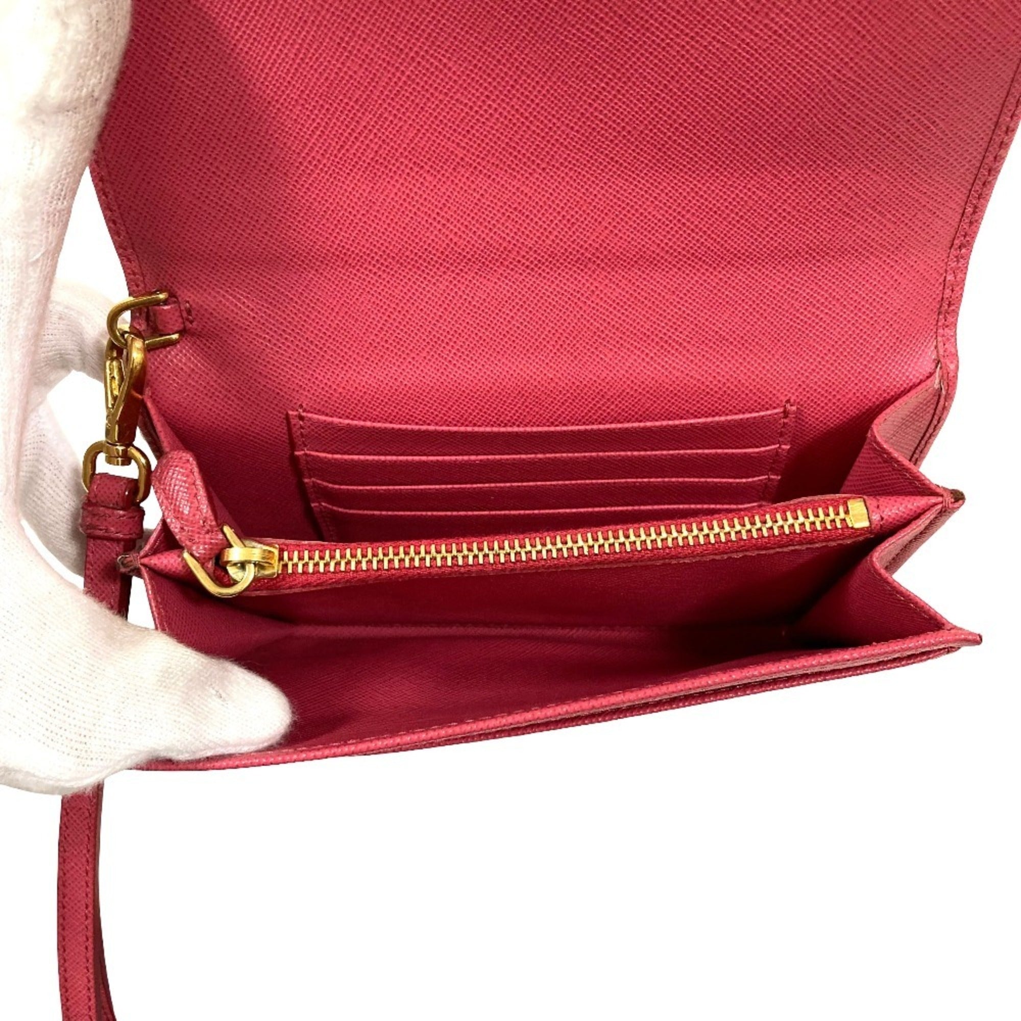 Prada Pink Saffiano Wallet (Bi-Fold) (Pre-Owned)
