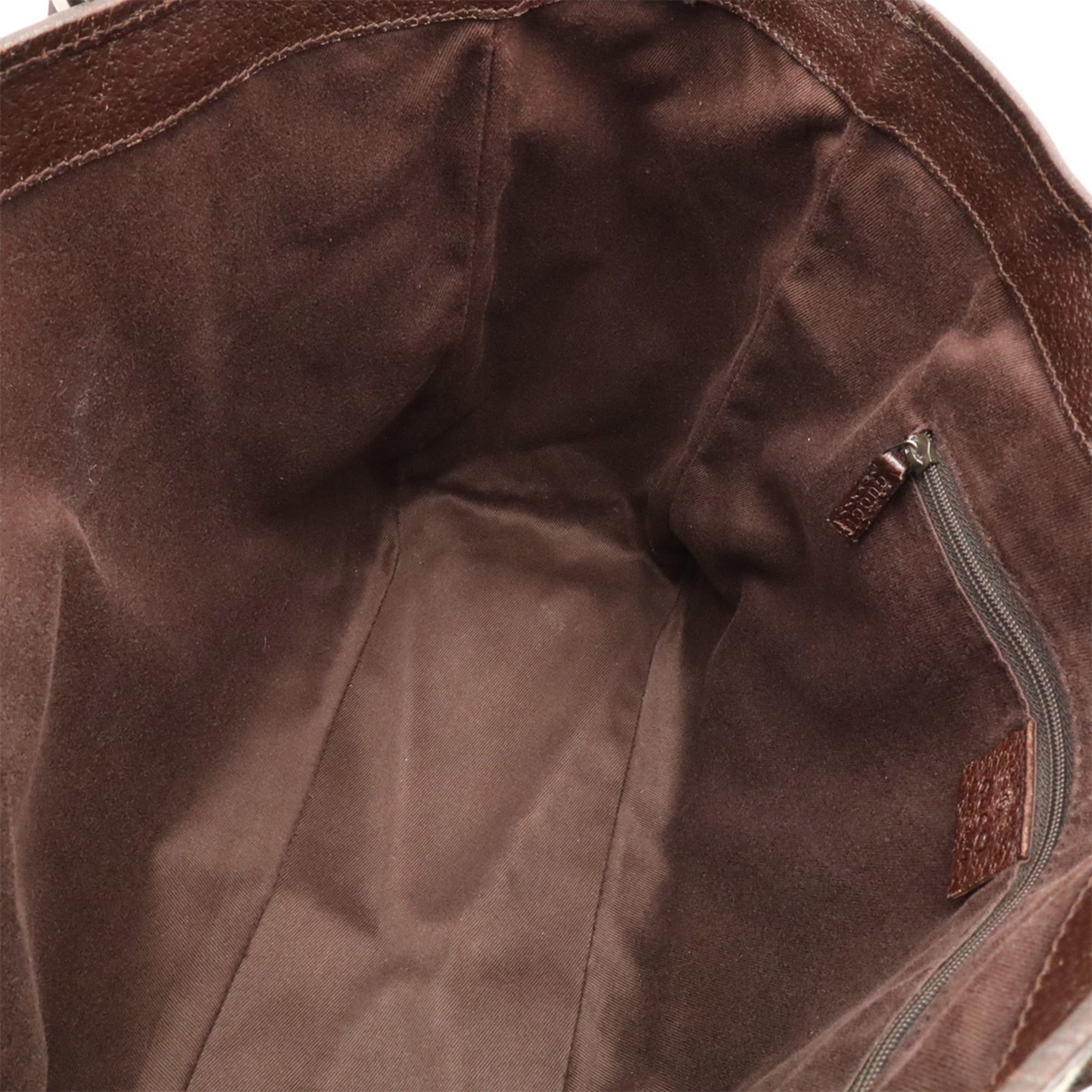 Gucci Beige Dark Brown Khaki Gg Canvas Shoulder Bag Tote Bag (Pre-Owned)
