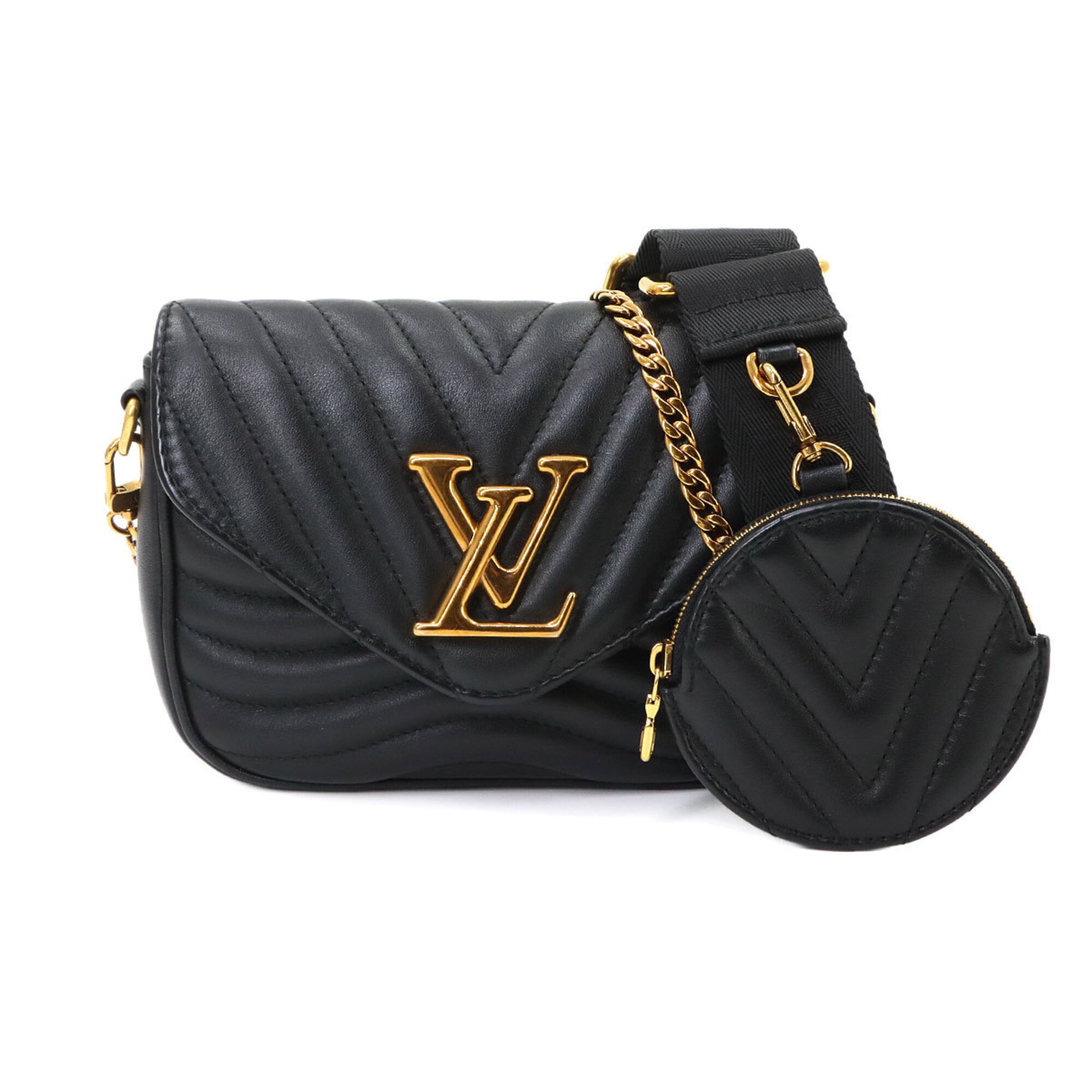 Louis Vuitton Black Leather Pochette Shoulder Bag (Pre-Owned)