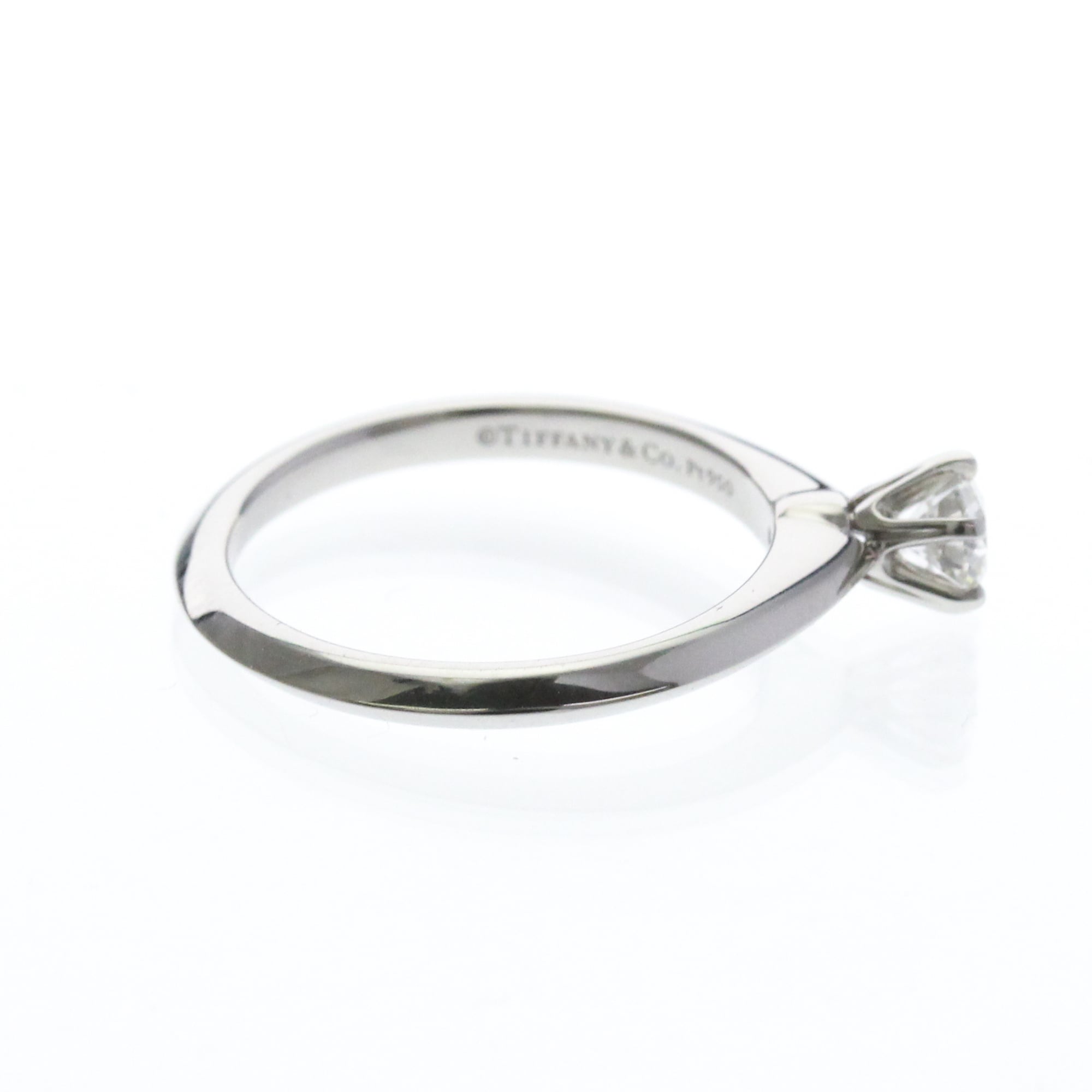 Tiffany & Co. Tiffany Setting Solitaire Ring Platinum With Diamond Silver Platinum Ring Jewelry (Pre-Owned)
