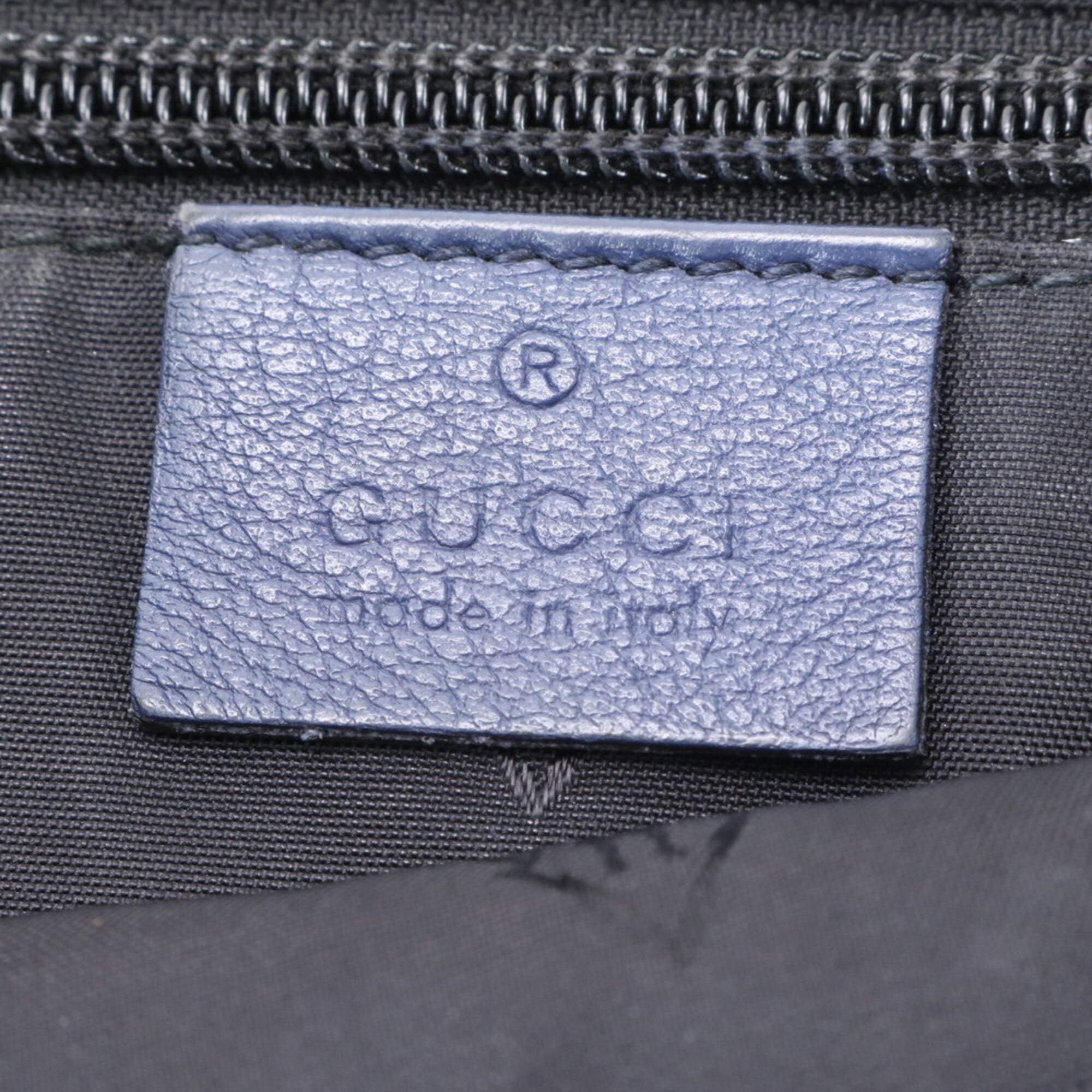 Gucci Guccissima Blue Leather Shoulder Bag (Pre-Owned)