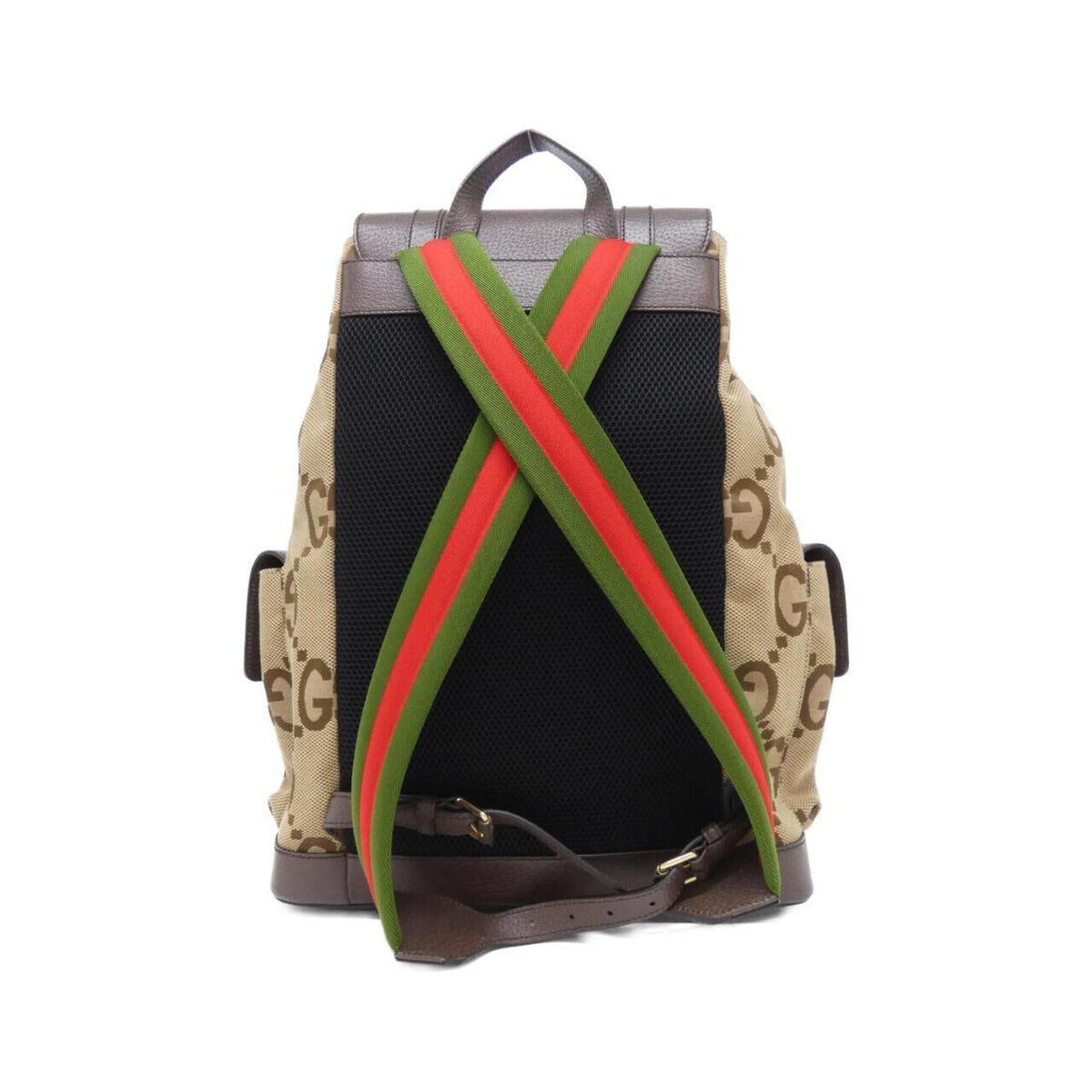 Gucci Brown Camel Gg Canvas Leather Backpack (Pre-Owned)