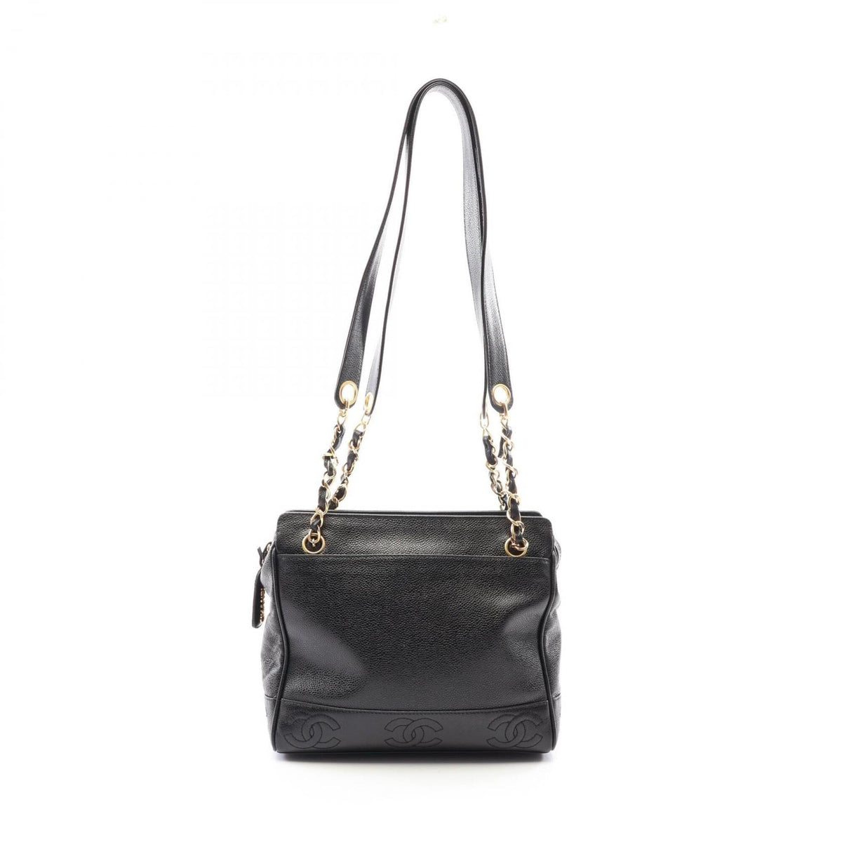 Chanel Black Grained Calfskin Handbag Tote Bag (Pre-Owned)