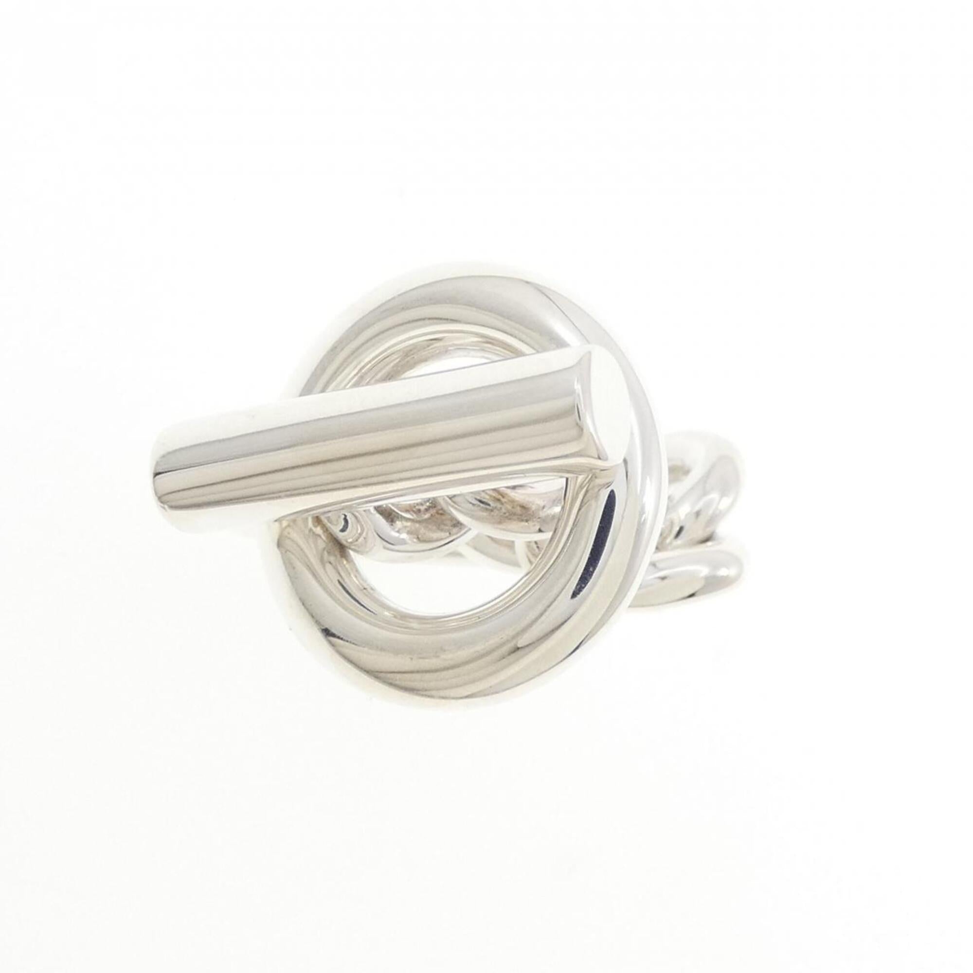 Hermes Silver 925 Band Ring (Pre-Owned)