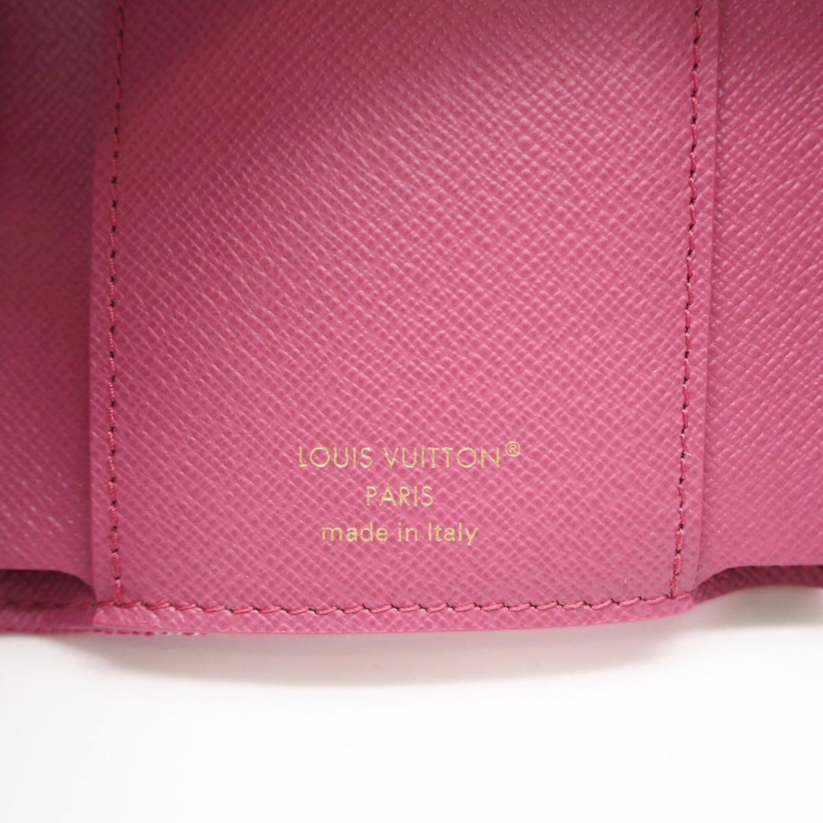 Louis Vuitton Monogram Denim Fuchsia Pink Canvas Leather Wallet (Tri-Fold) (Pre-Owned)